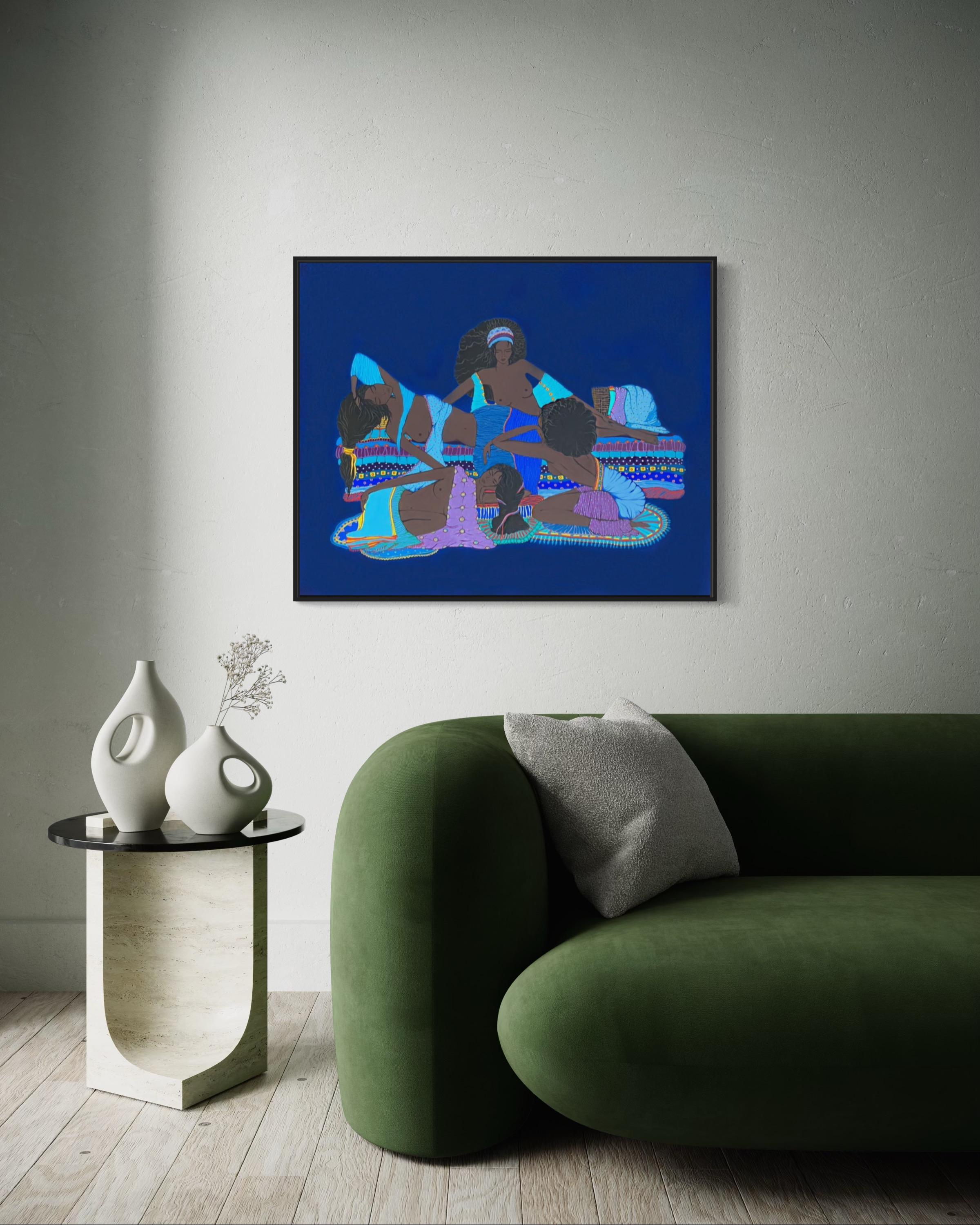 Moyo 80x100cm, canvas/ tempera en vente 7