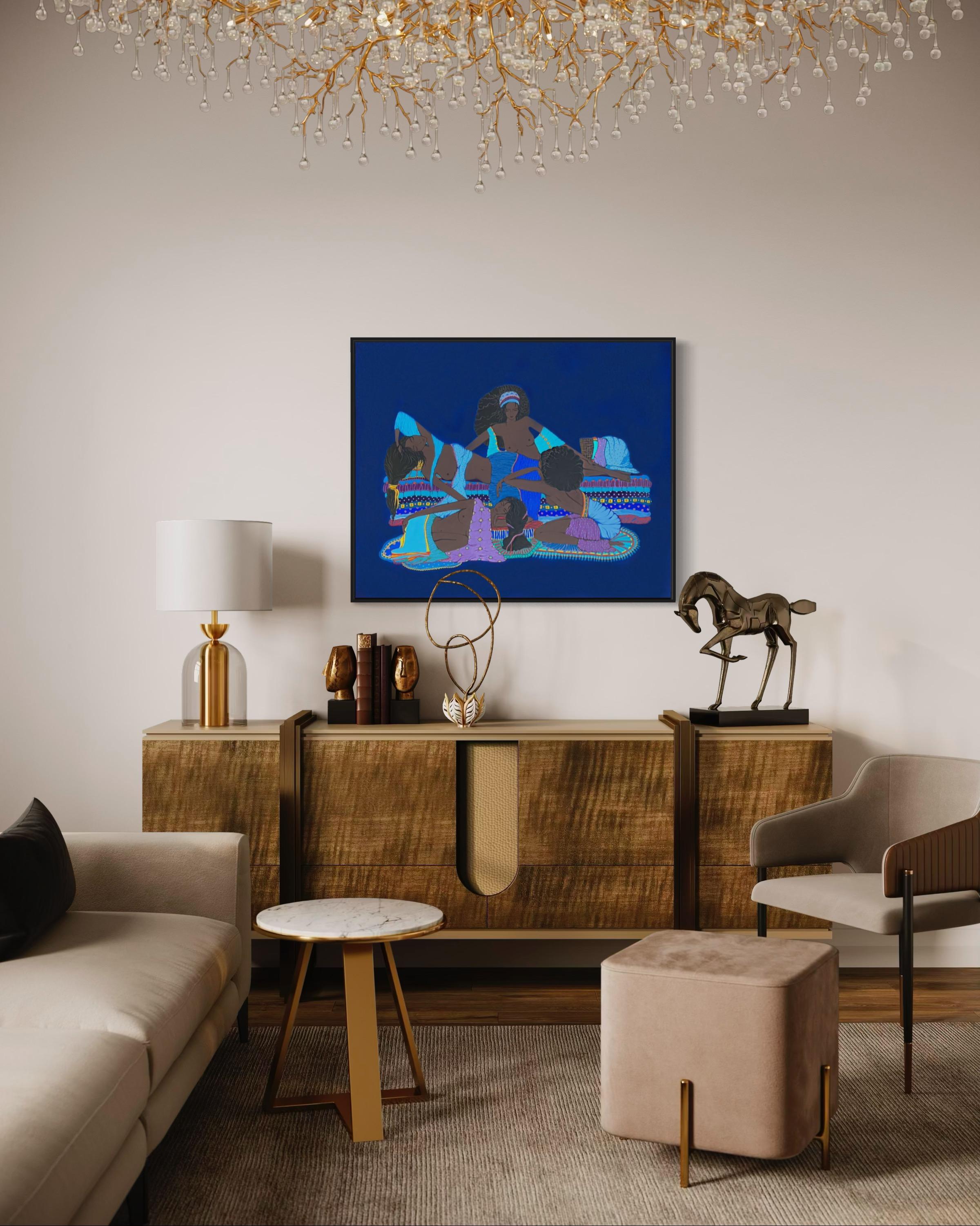 Moyo 80x100cm, canvas/ tempera en vente 9