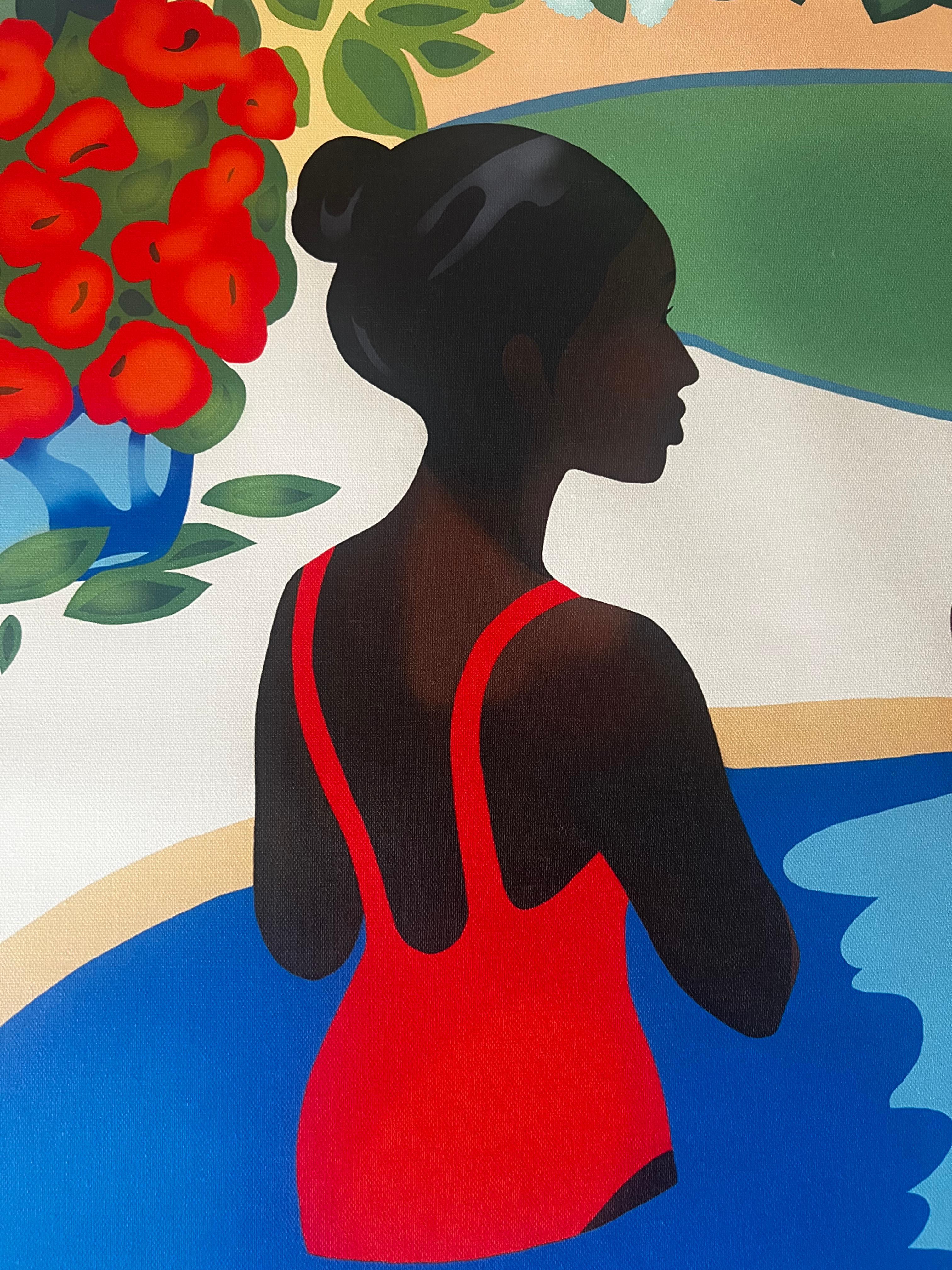 hermandad , 70x70cm, impresión sobre lienzo.Edición 20 uds. - Still-Life Print Azul de Nina Tsoriti