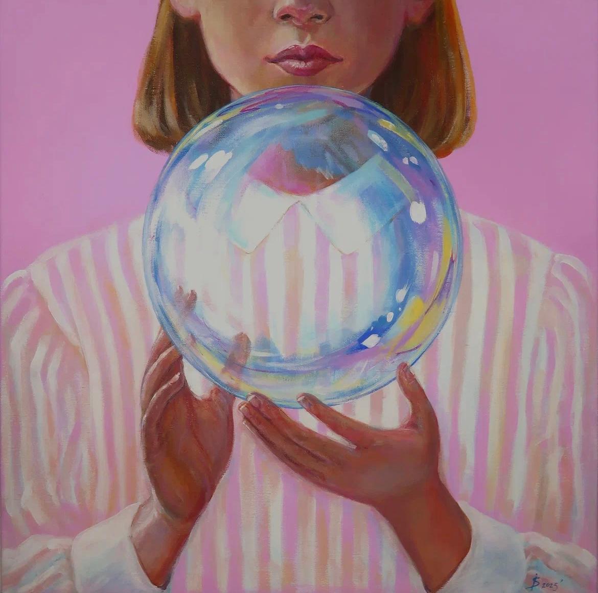The Fragility of Being, 80x80cm, acrylic on canvas - Painting by Svetlana Iskoskikh