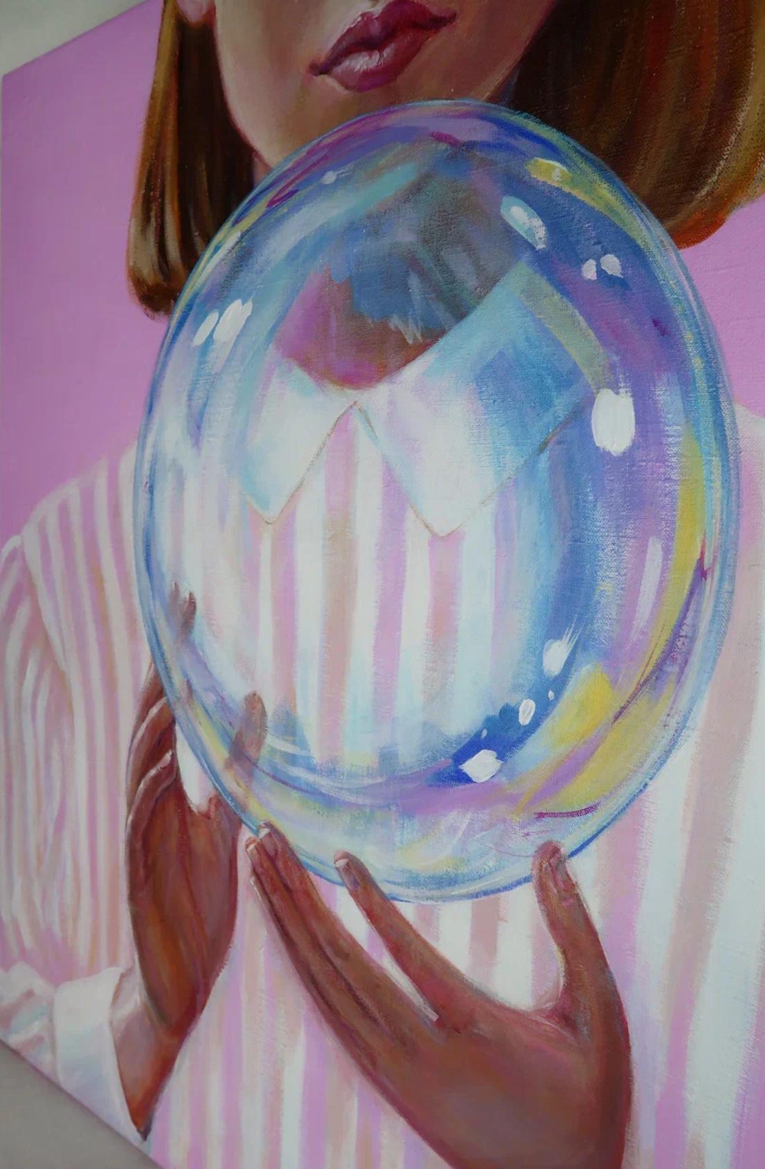 The Fragility of Being, 80x80cm, acrylic on canvas For Sale 1