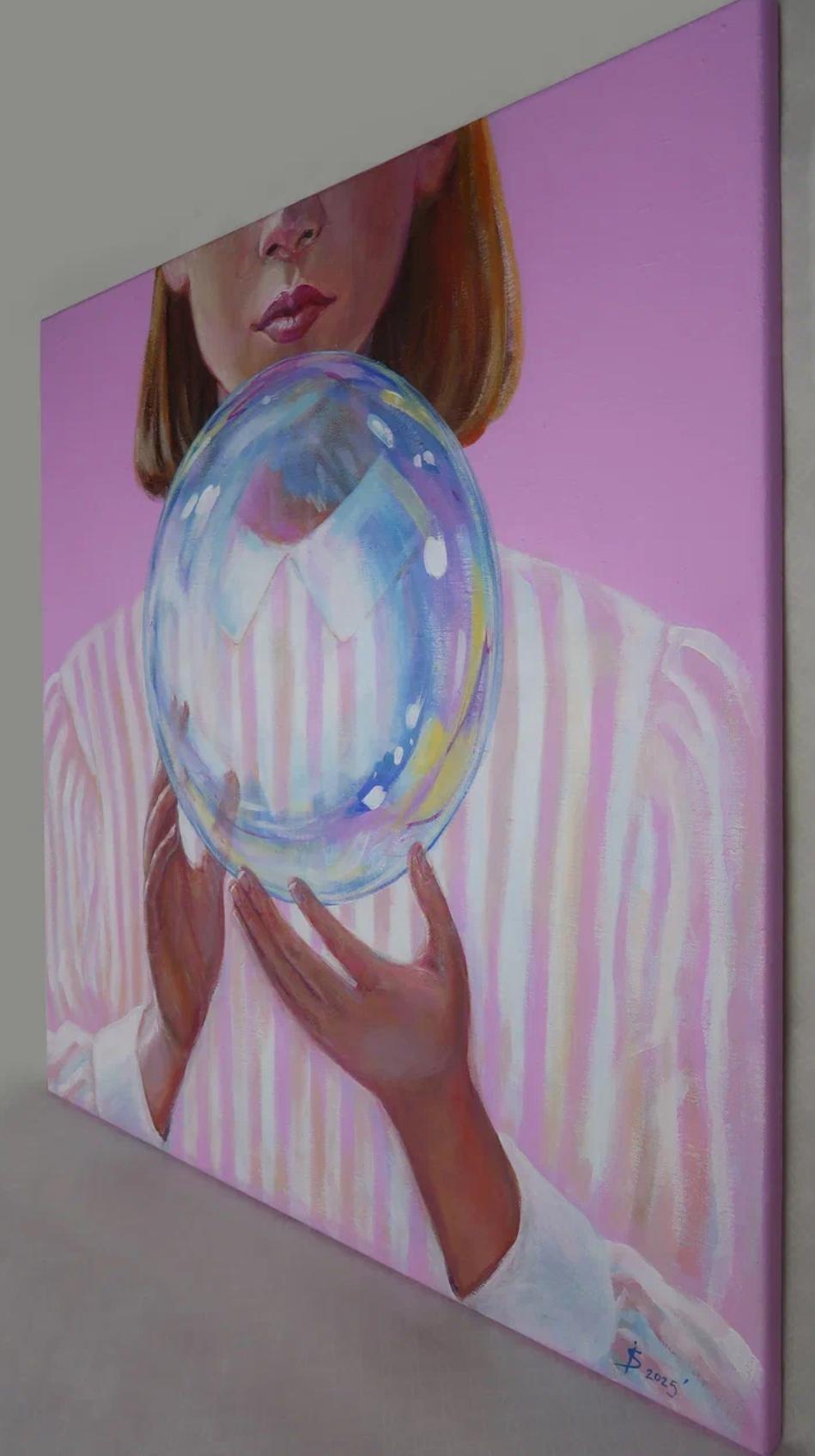 The Fragility of Being, 80x80cm, acrylic on canvas For Sale 2