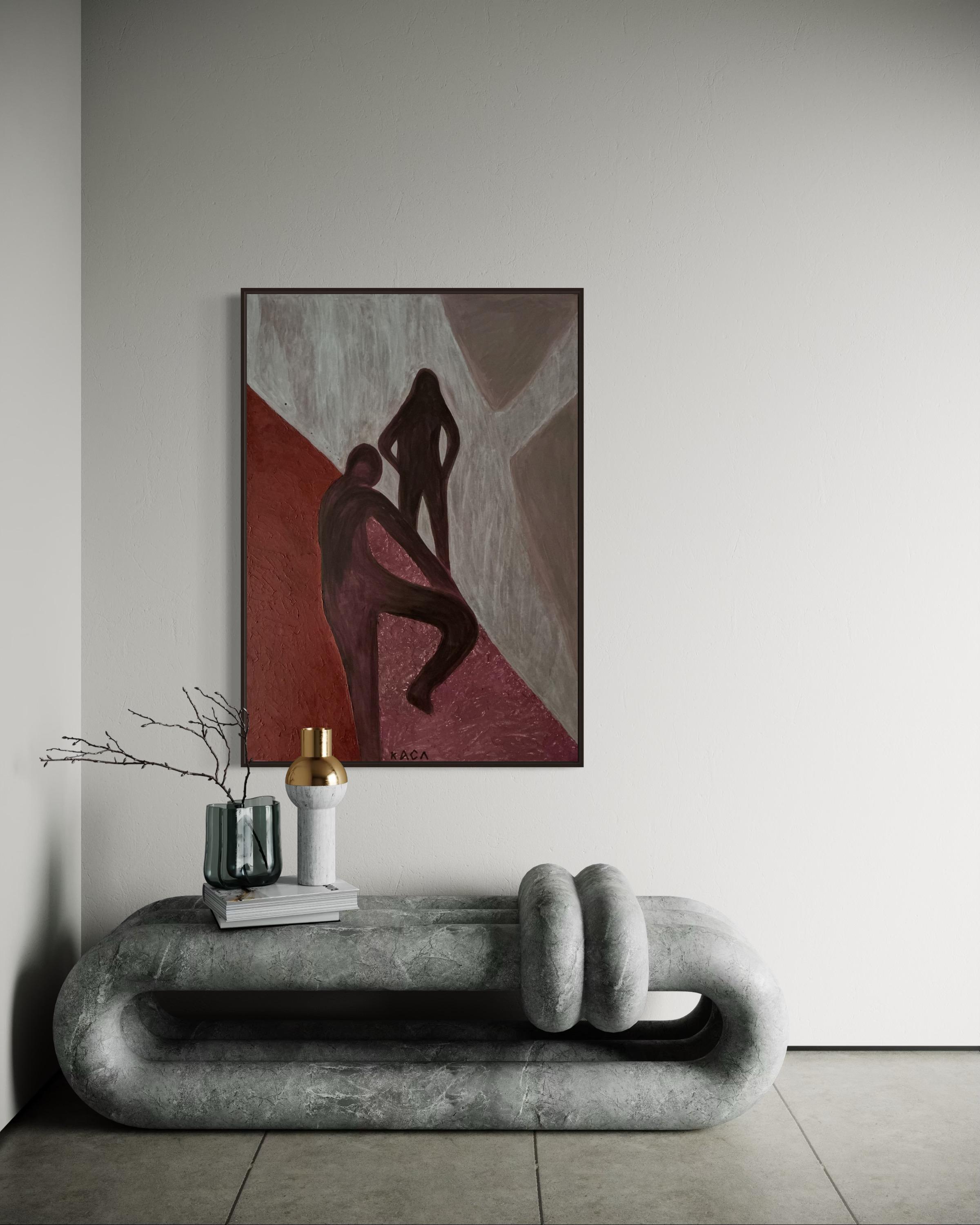 Dancing Shadows. 120x85 cm. Acrylic on canvas/ Texture paste For Sale 2