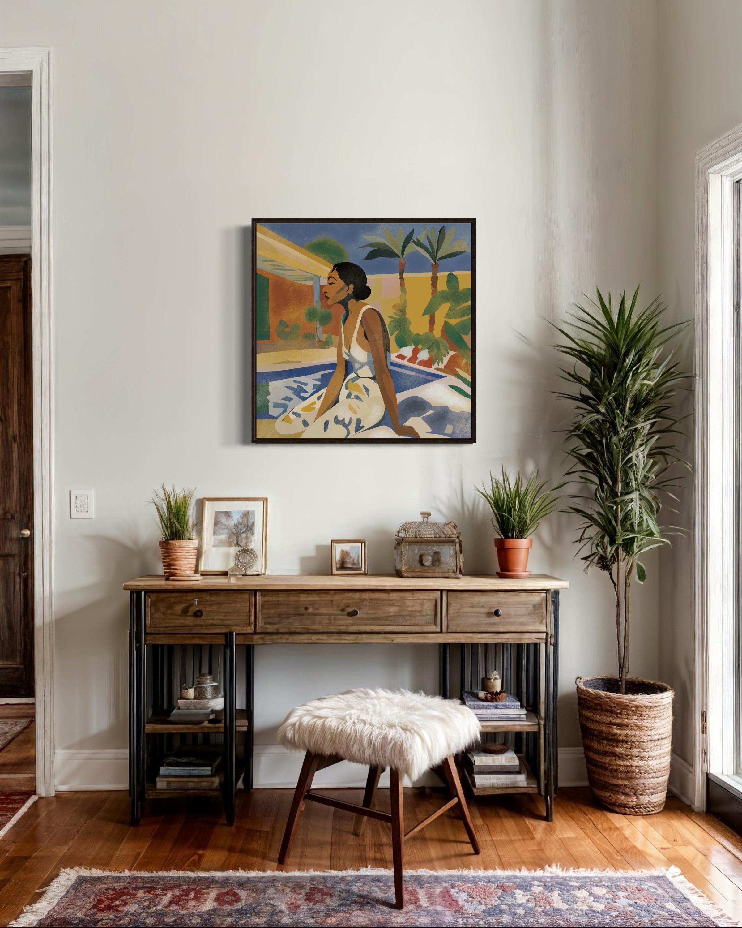 Sommerzeit, 70x70cm, Druck auf Leinwand. Auflage 20 Teile. (Pop-Art), Print, von Nina Tsoriti