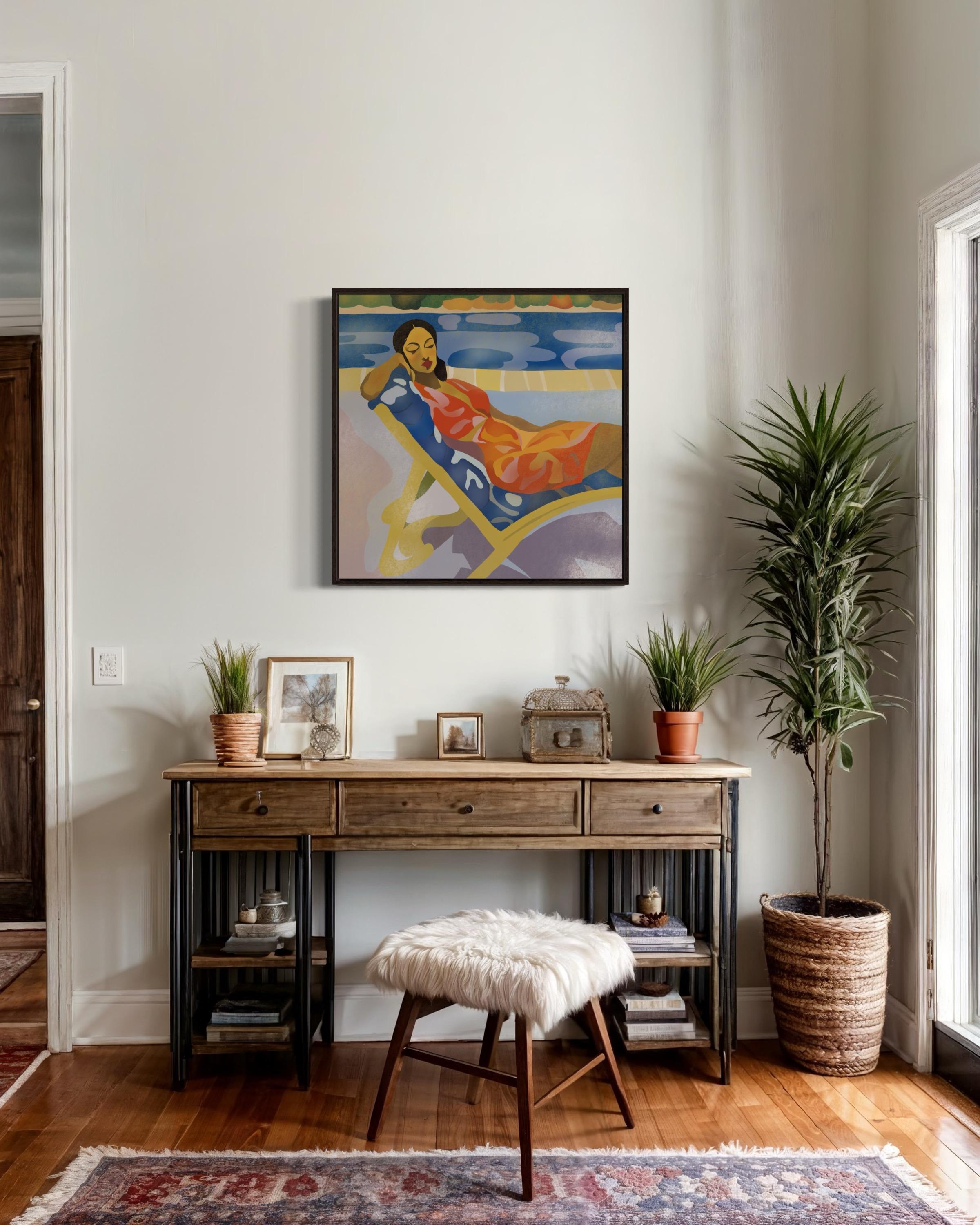 Sommerzeit, 70x70cm, Druck auf Leinwand. Auflage 20 Teile. (Pop-Art), Art, von Nina Tsoriti
