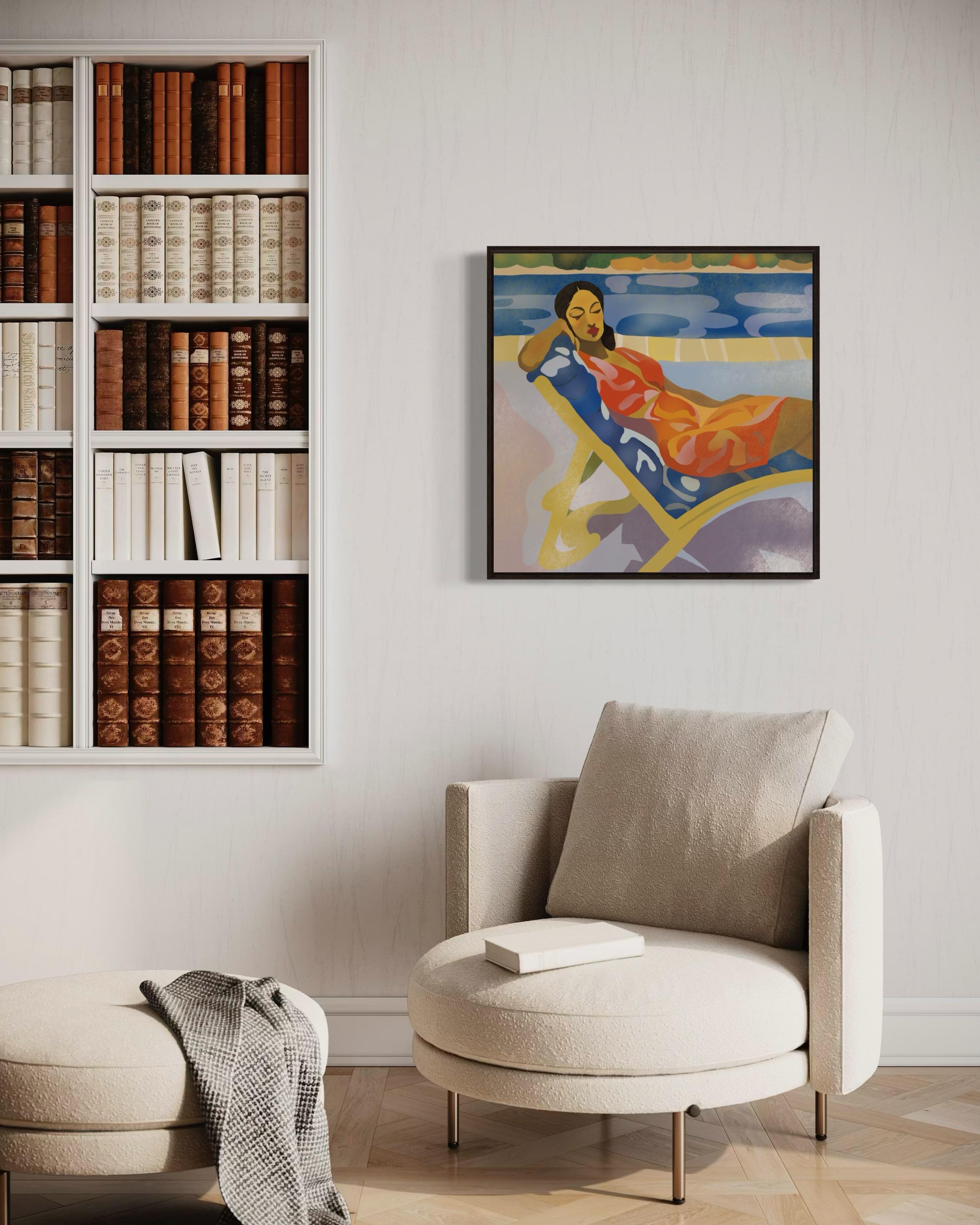 Sommerzeit, 70x70cm, Druck auf Leinwand. Auflage 20 Teile. im Angebot 3