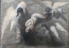 Amore e Psiche, 84x120 cm, acrilico su carta