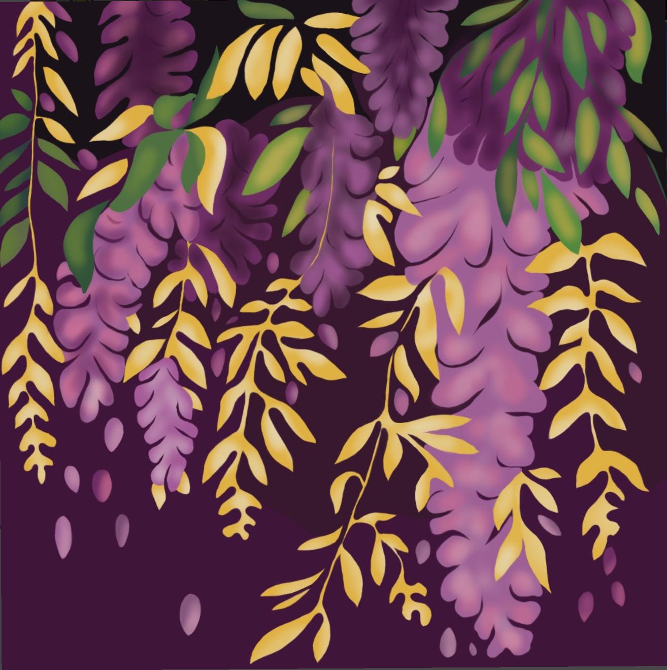 Wisteria , 70x70cm, print on canvas.Edition 20 pcs. - Art by Nina Tsoriti