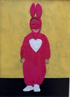 Matinée per bambini, 30x25 cm, tela su cartone, acrilico, maglieria