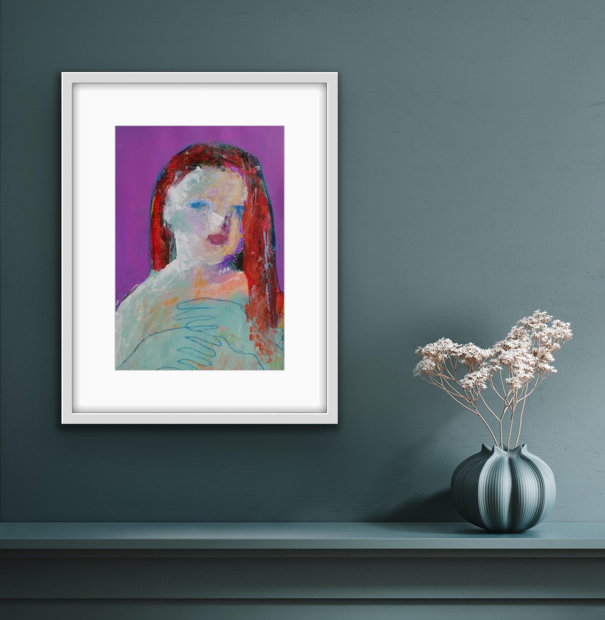 N3, 42x29 cm, acrylic, paper - Abstract Painting by Elena Naushirvanova 