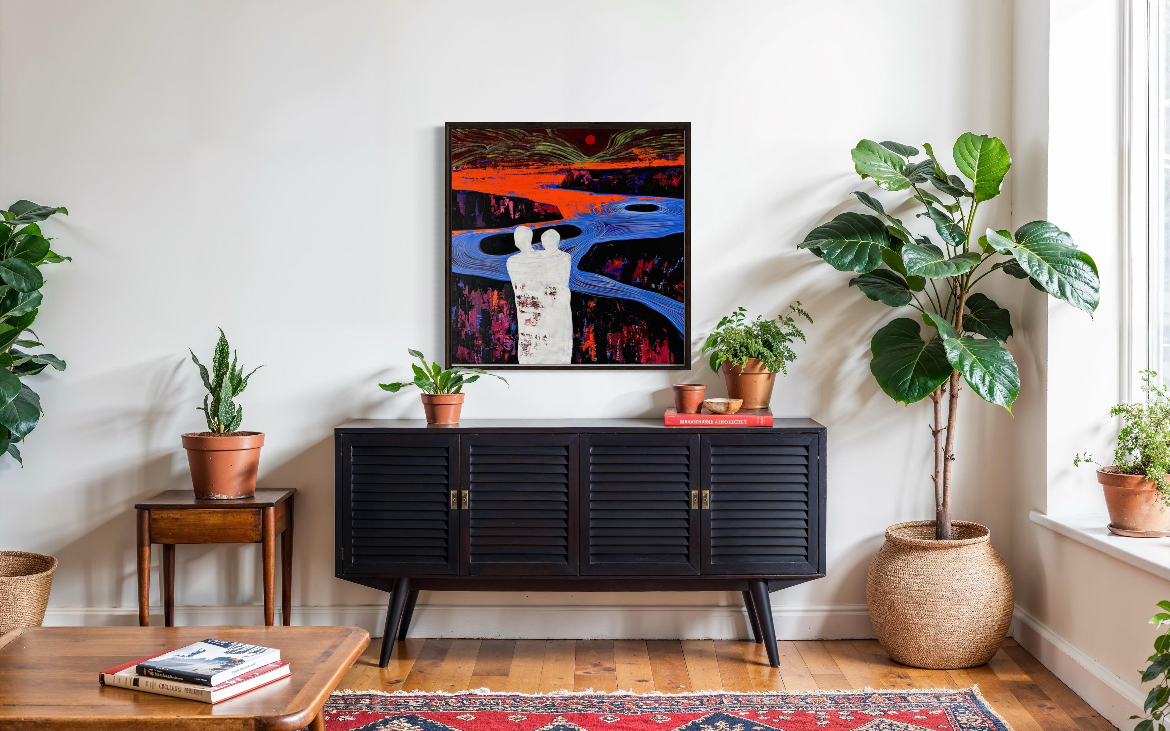 Wärme, 100х100 cm, Acryl  auf Leinwand im Angebot 5