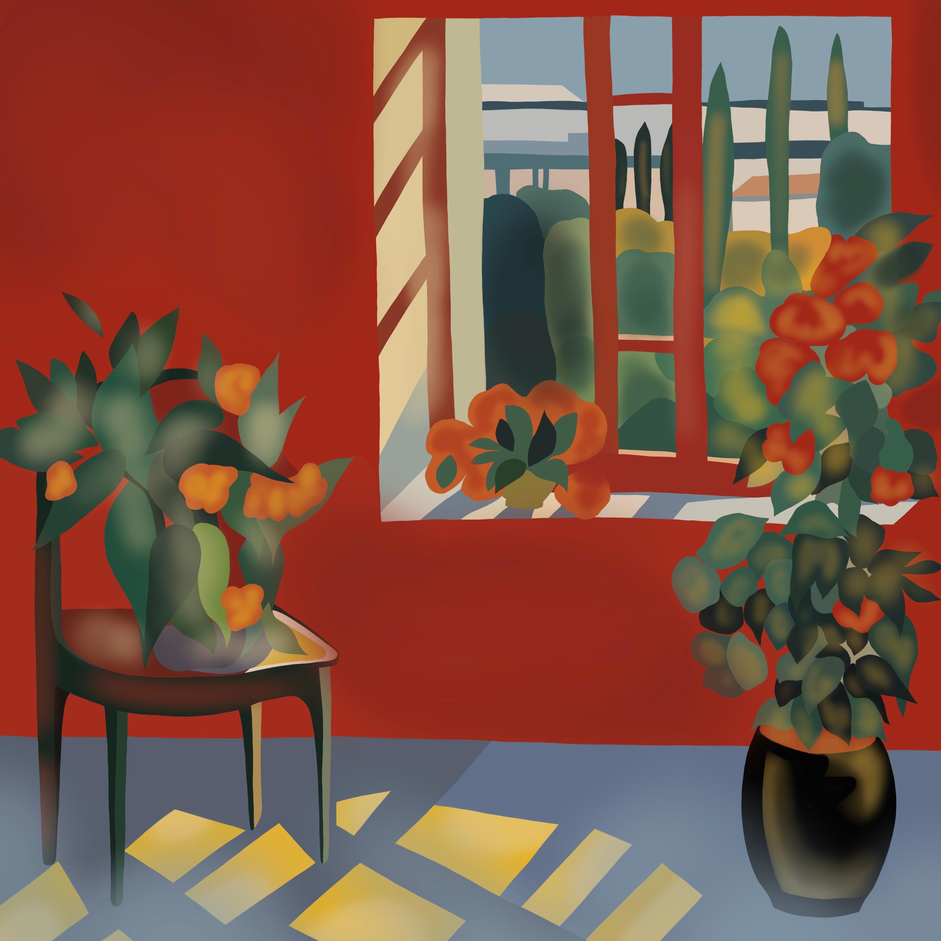 Sun in my room , 70x70cm, print on canvas.Edition 20 pcs. - Art by Nina Tsoriti