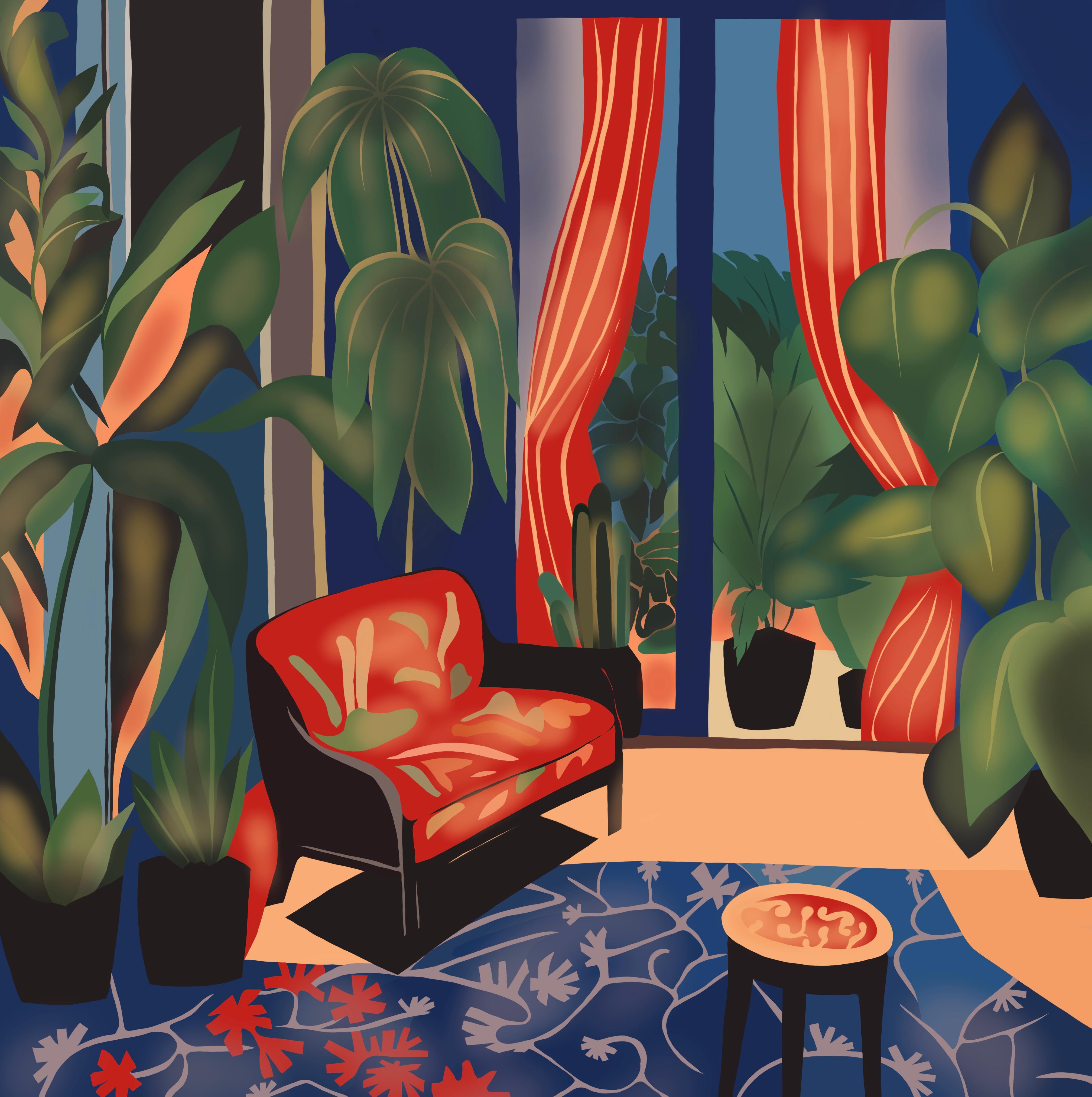 home garden , 70x70cm, print on canvas.Edition 20 pcs. - Art by Nina Tsoriti