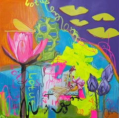 Beauté endormie,  Toile, technique mixte, 80x80cm