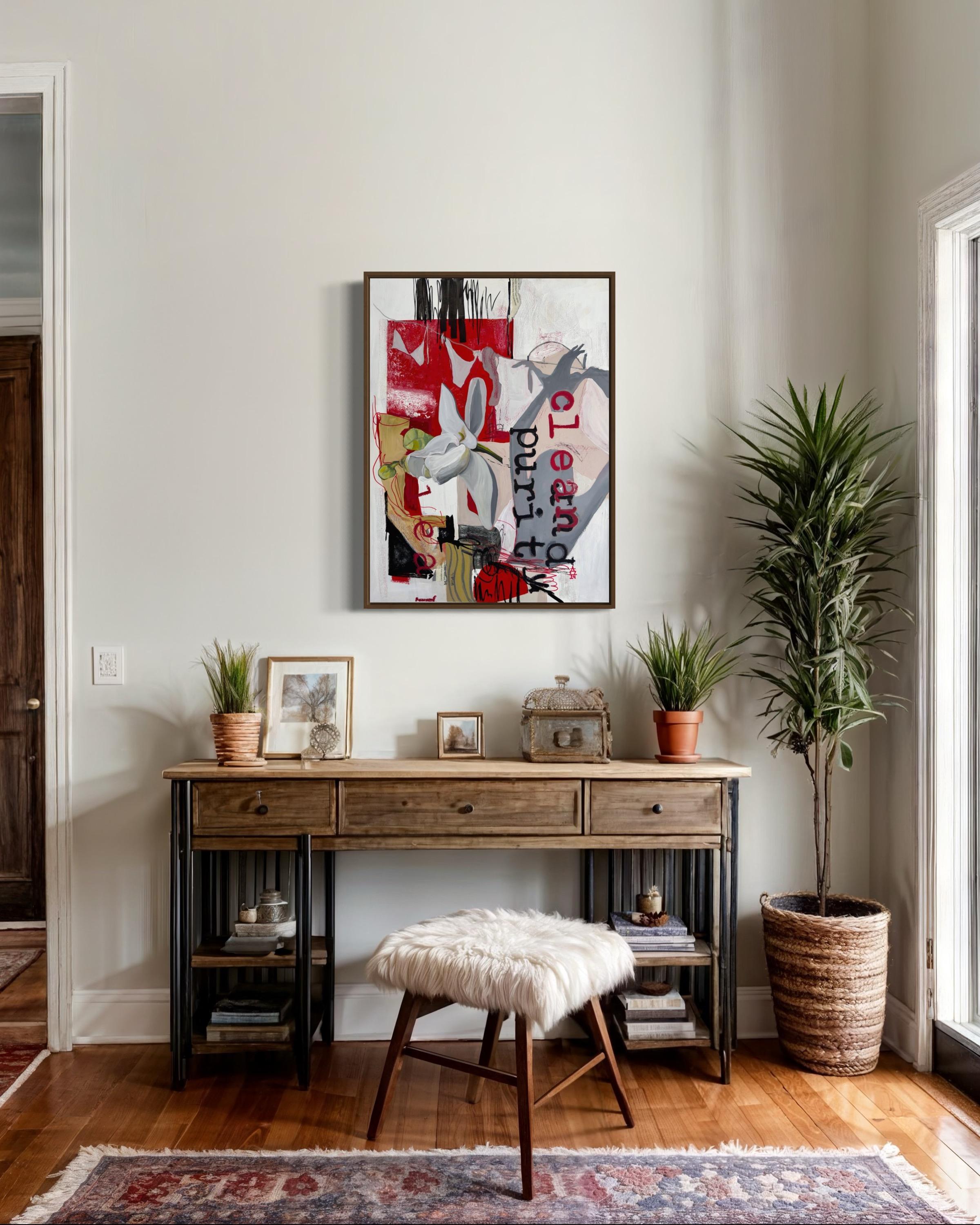 Toile « Purety », techniques mixtes, 60x80 cm en vente 1