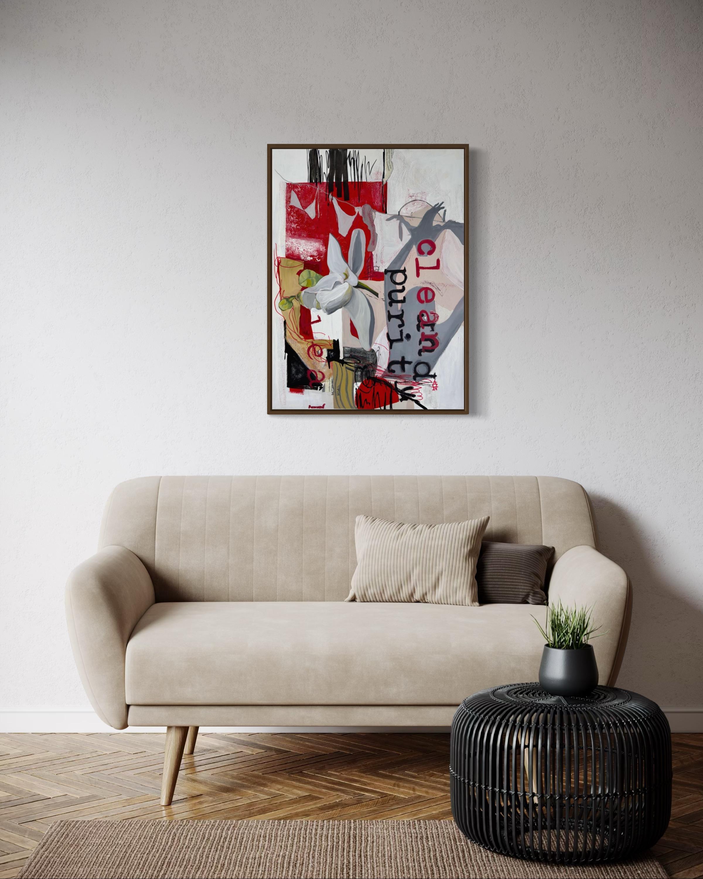 Toile « Purety », techniques mixtes, 60x80 cm en vente 2