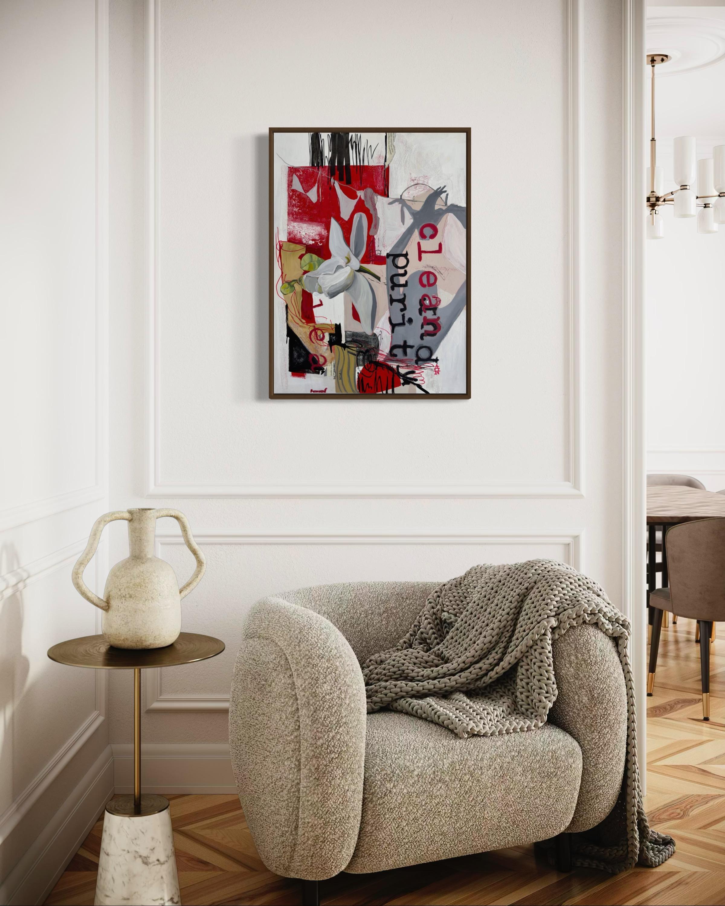 Toile « Purety », techniques mixtes, 60x80 cm en vente 3