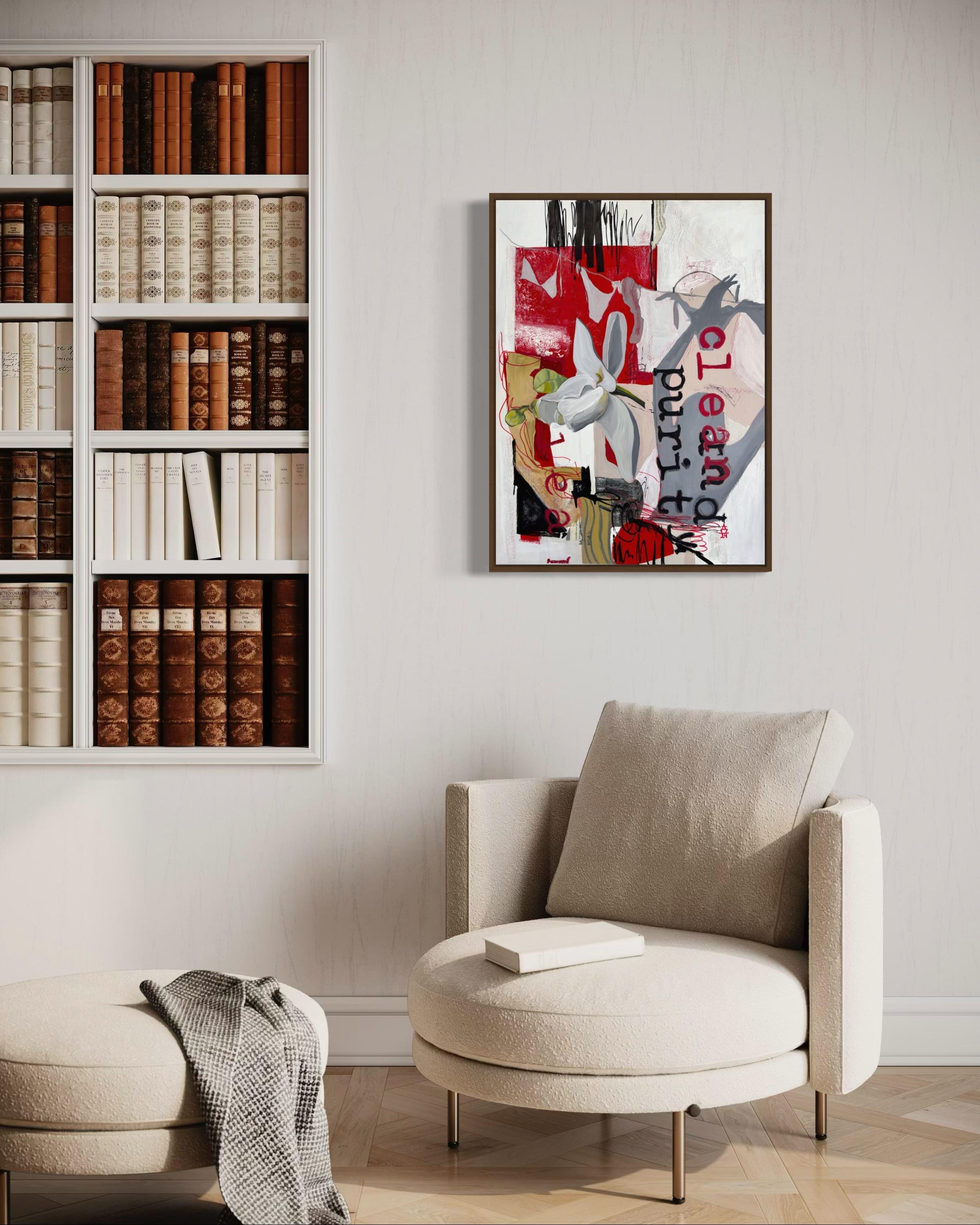 Toile « Purety », techniques mixtes, 60x80 cm en vente 4