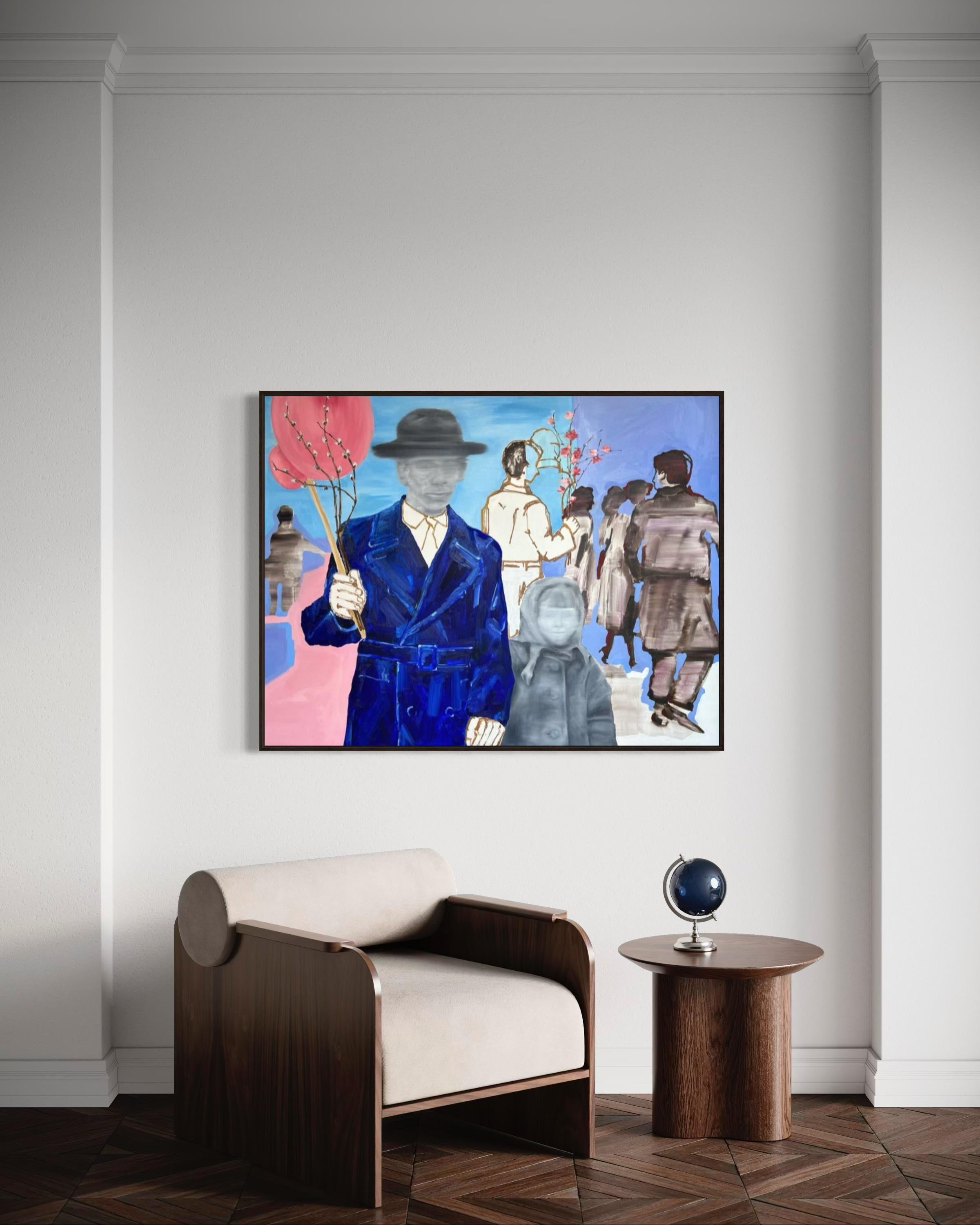 Le vent de nos espoirs. 100x130 cm. Huile, pastel, toile en vente 2