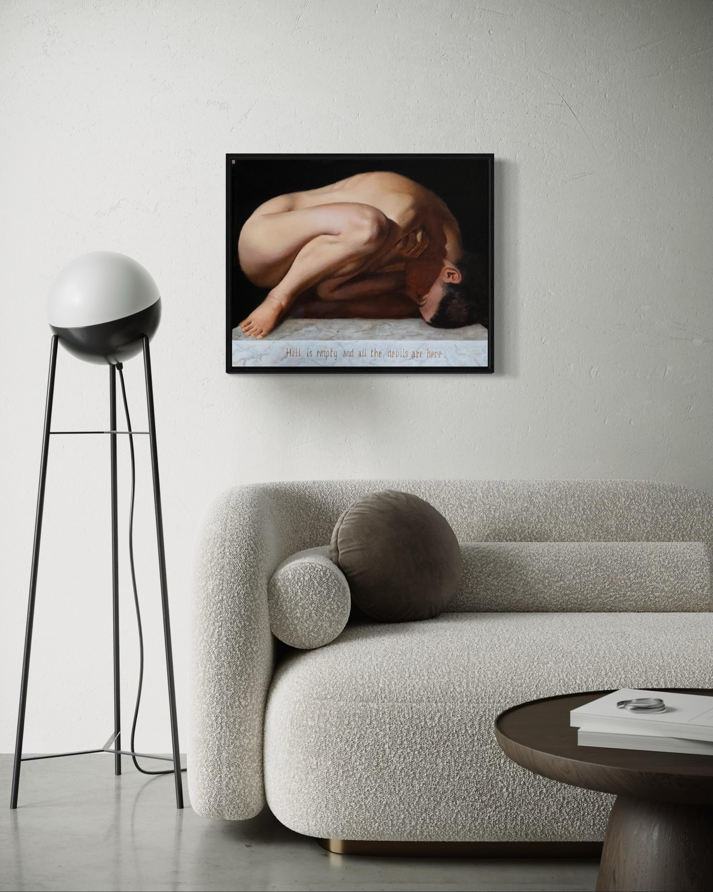 The Hell is empty and all the devils are here, 50x60cm, huile sur toile en vente 2