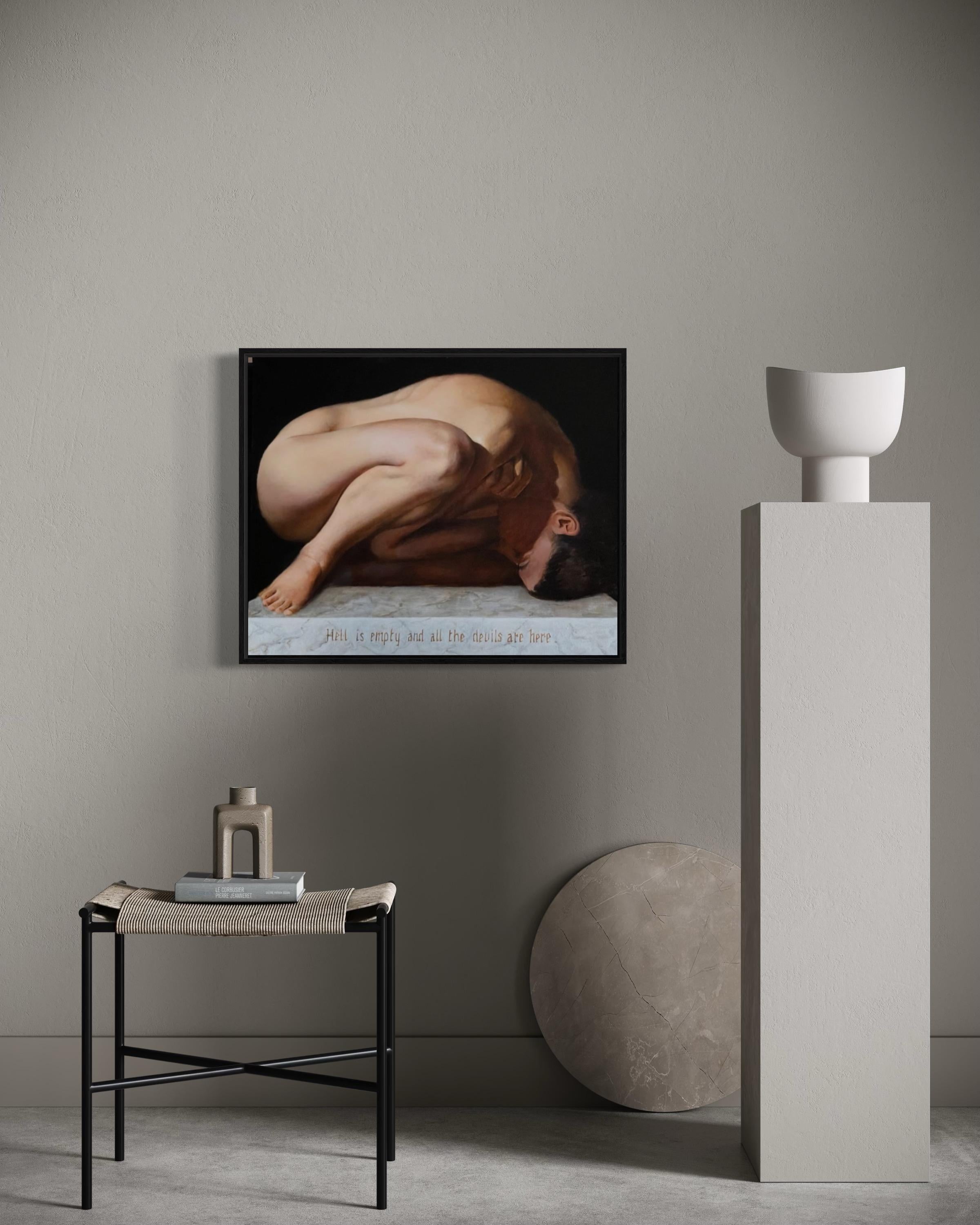 The Hell is empty and all the devils are here, 50x60cm, huile sur toile en vente 3
