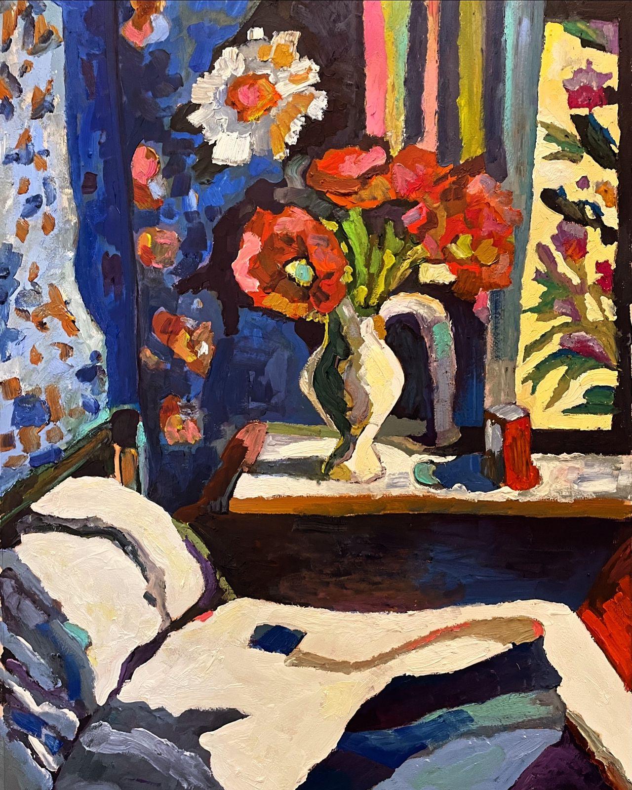 « Avant le coucher, papier/huile, 70x50 cm. - Art de Tanya Brodskaya