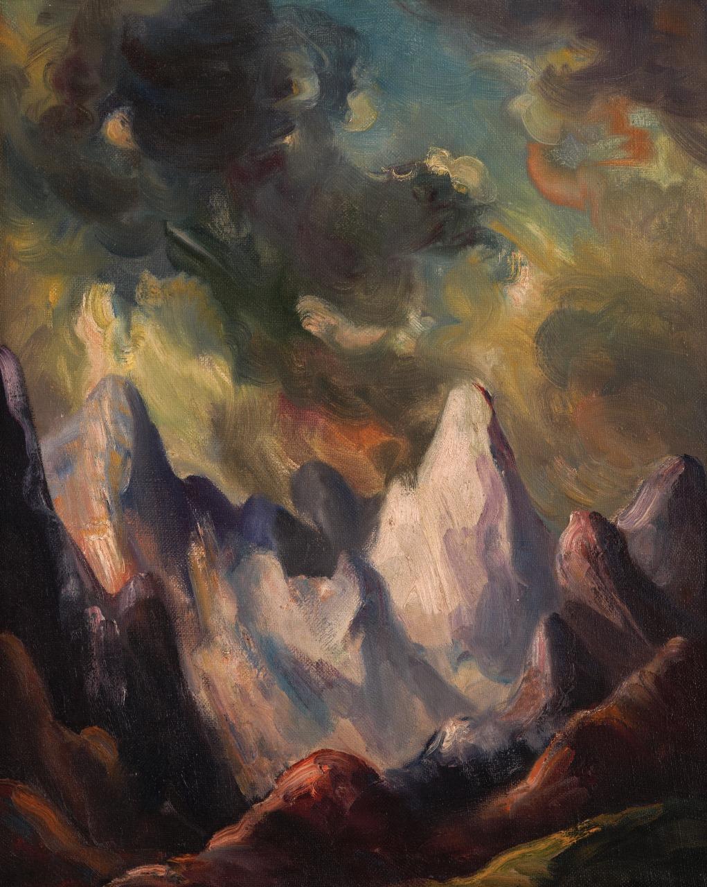 Stürmischer Himmel, 70x56 cm, Öl auf Leinwand – Painting von Taimuraz Aylarov