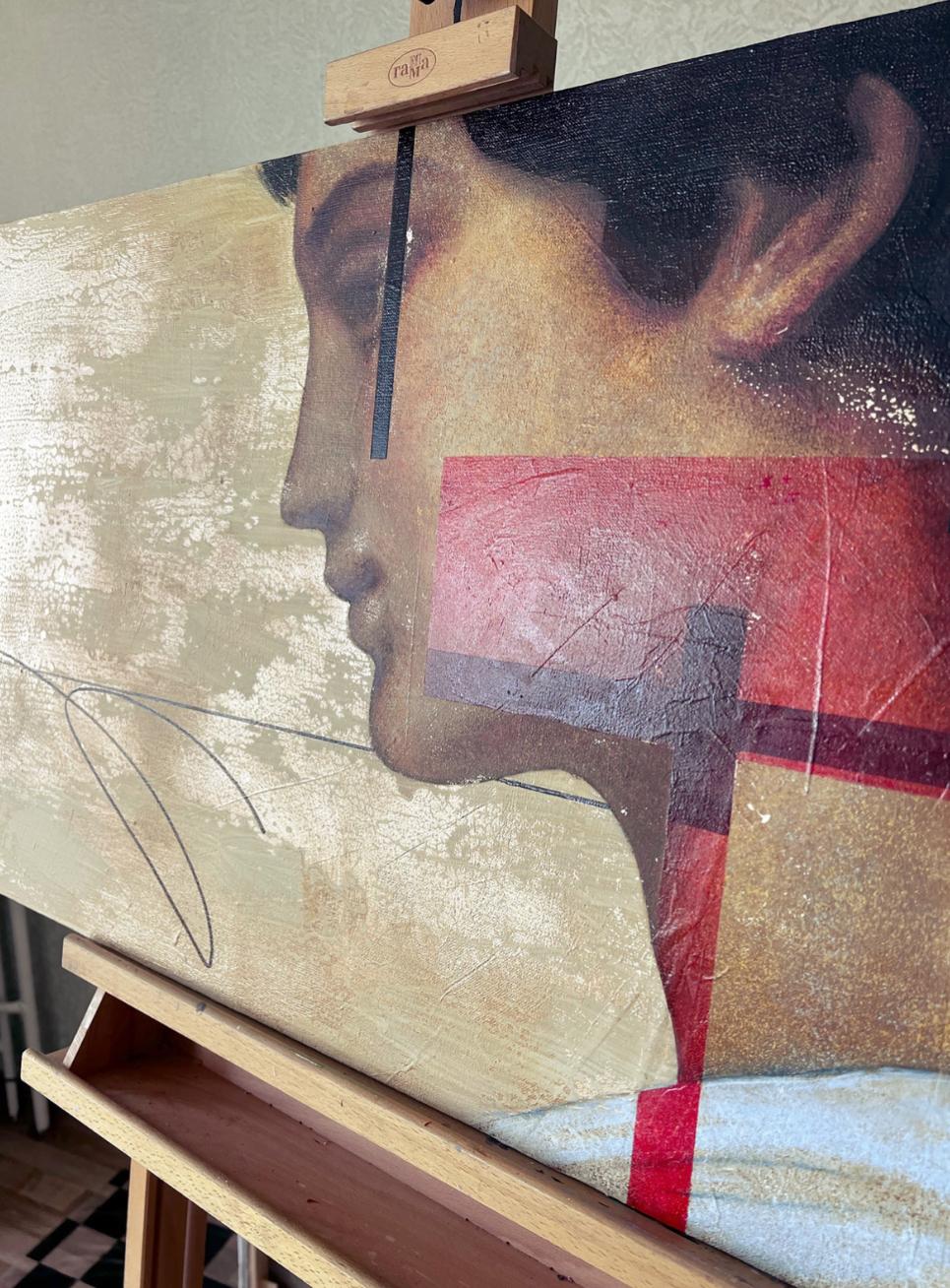Nega. 50x90cm, acrylic on canvas - Abstract Painting by Olga Rikun