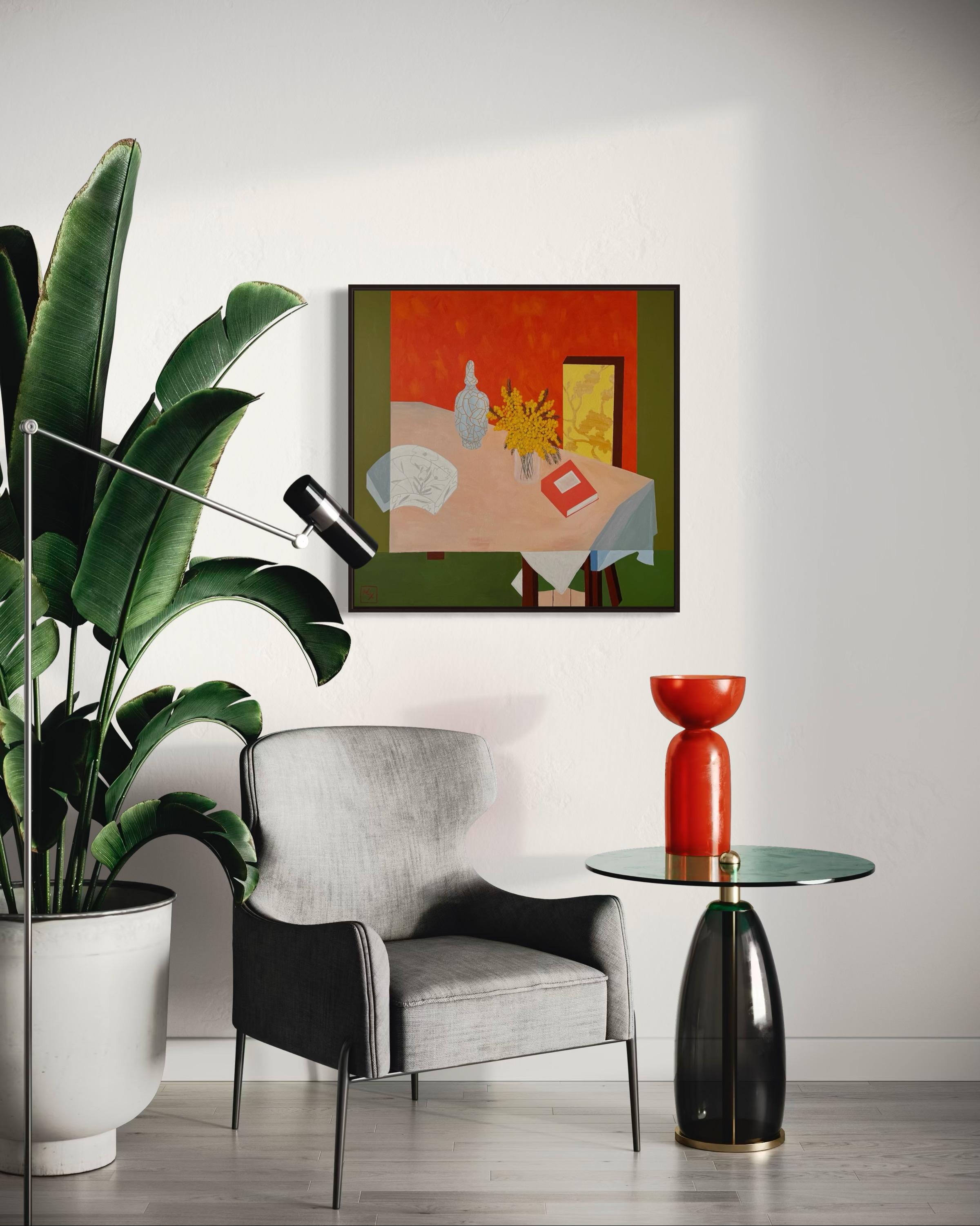 Nature morte, 80x80 cm, acrylique sur toile en vente 4