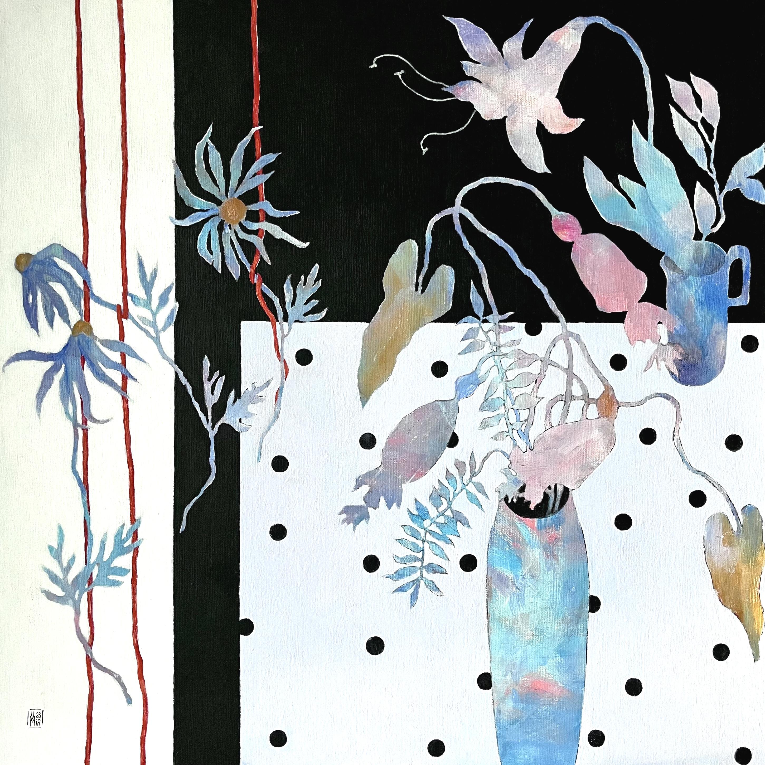 Base, 70x70 cm, acrylique sur toile - Painting de Valentina Mir