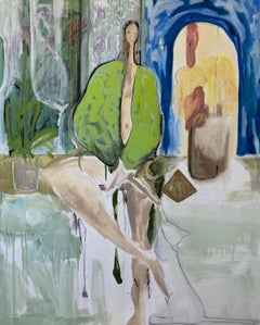 Painting of the series “Not a dicky bird”, 100x80cm, acrylic, pastel, canvas