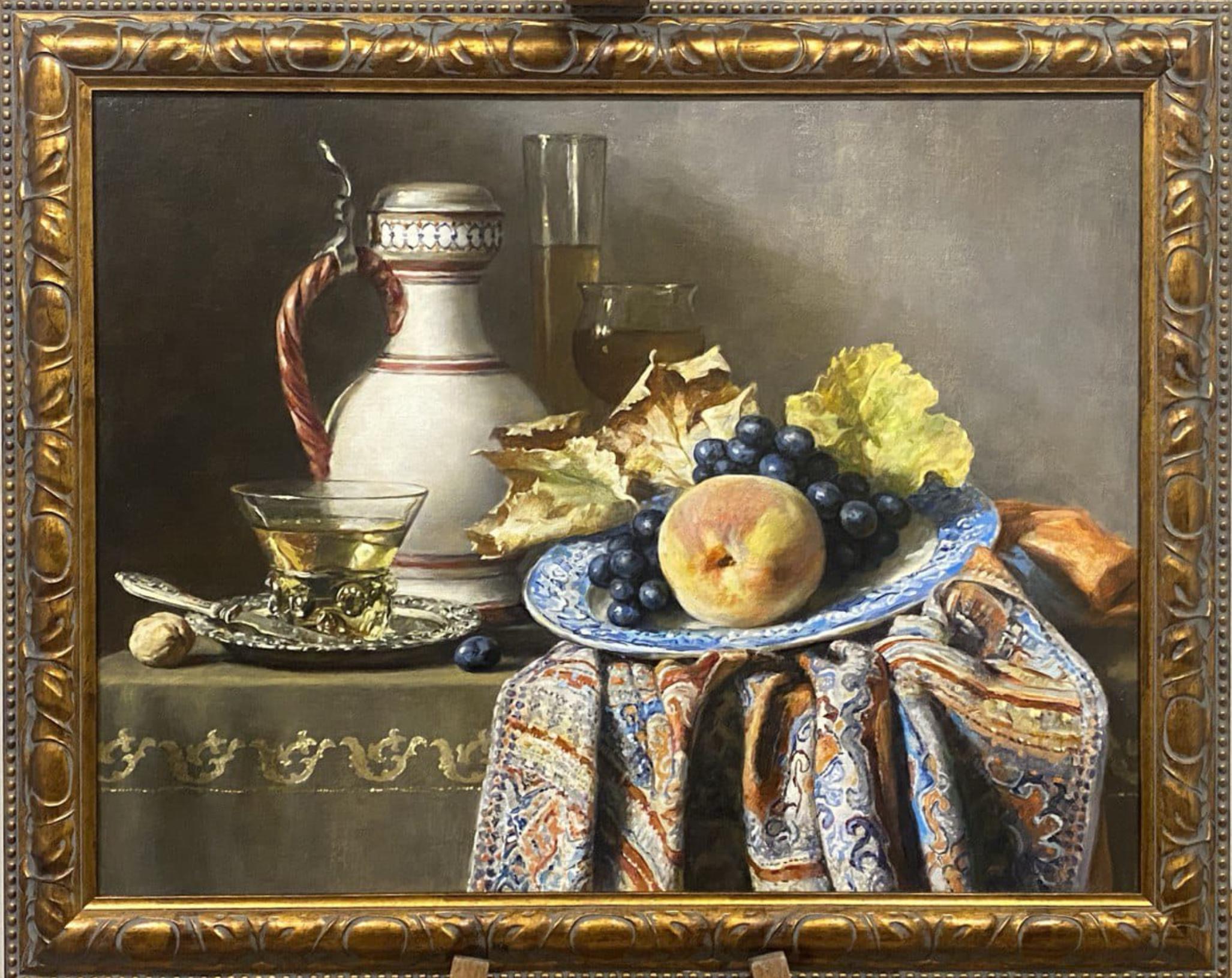 Bodegón con uvas , 50x65cm, óleo sobre lienzo