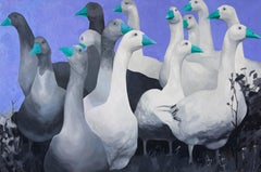 Gansos, 80x120 cm, óleo sobre lienzo