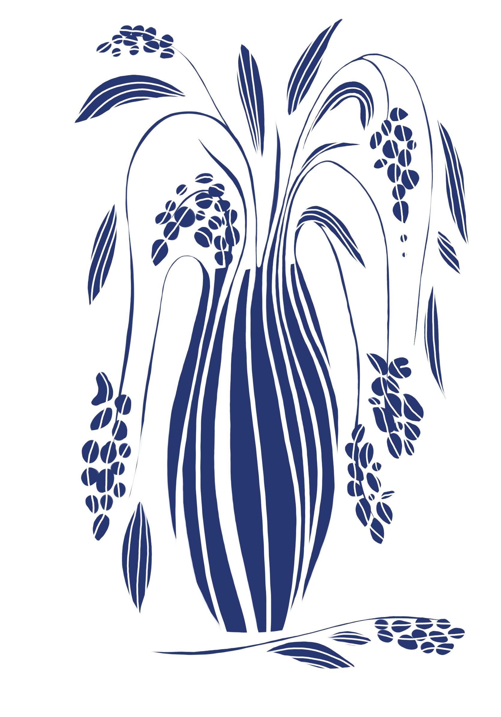Nature morte bleue, 62x43cm, impression sur toile, édition 20 pcs. - Art de Nina Tsoriti