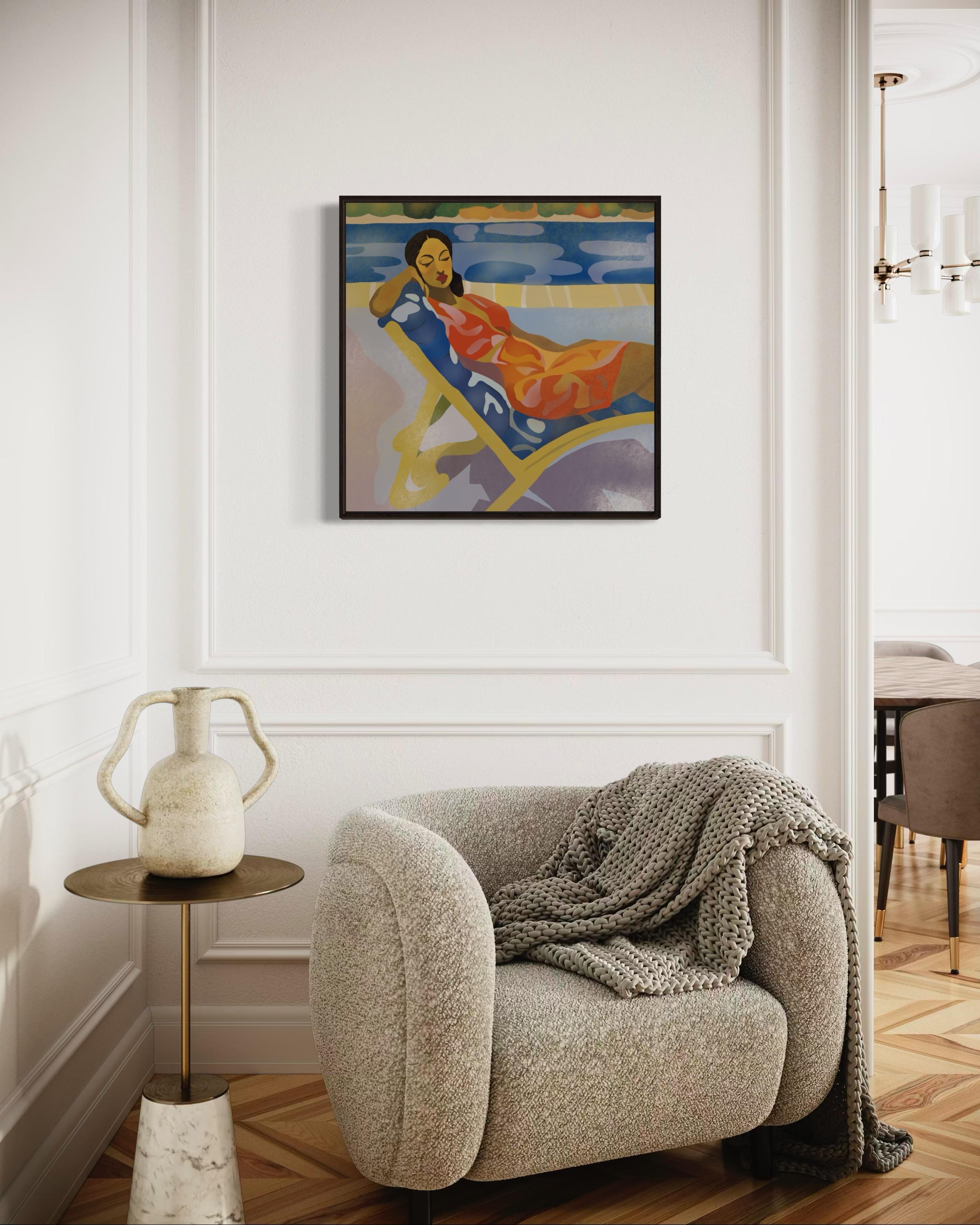 Sommerzeit, 70x70cm, Druck auf Leinwand. Auflage 20 Teile. im Angebot 2