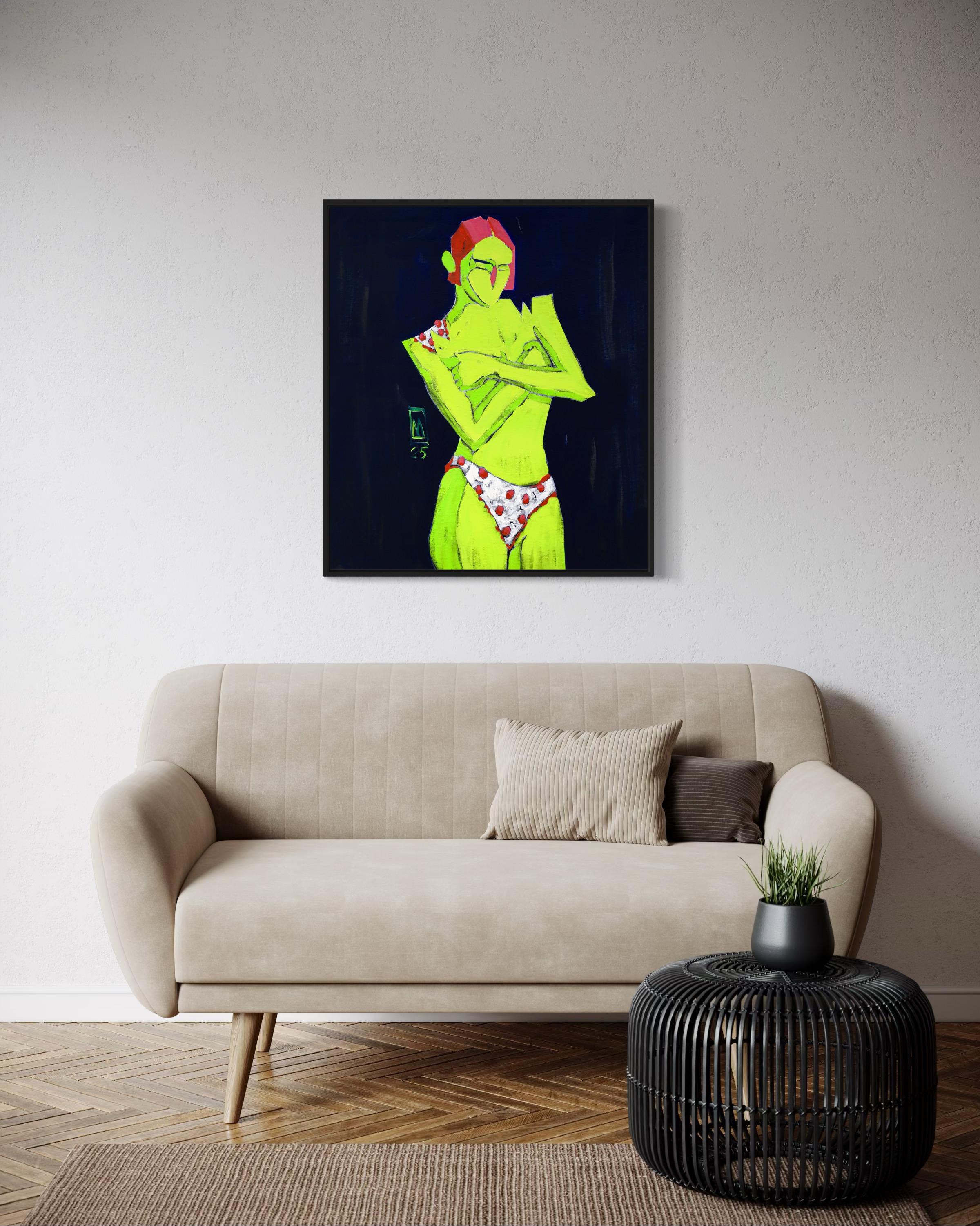 Lampe de lune, 80x70cm, huile sur toile en vente 3