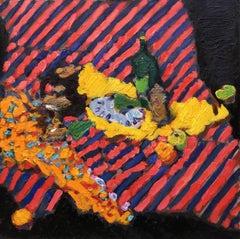 Coloré  Nature morte avec deux citrons, 105x105 cm, huile sur toile
