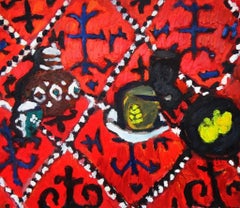 Coloré  Nature morte avec, 95x110 cm, huile sur toile