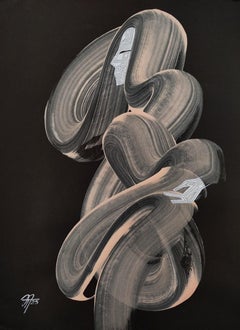 Technoméditation, 70x50 cm, acrylique sur papier noir