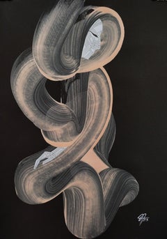 Technoméditation, 70x50 cm, acrylique sur papier noir