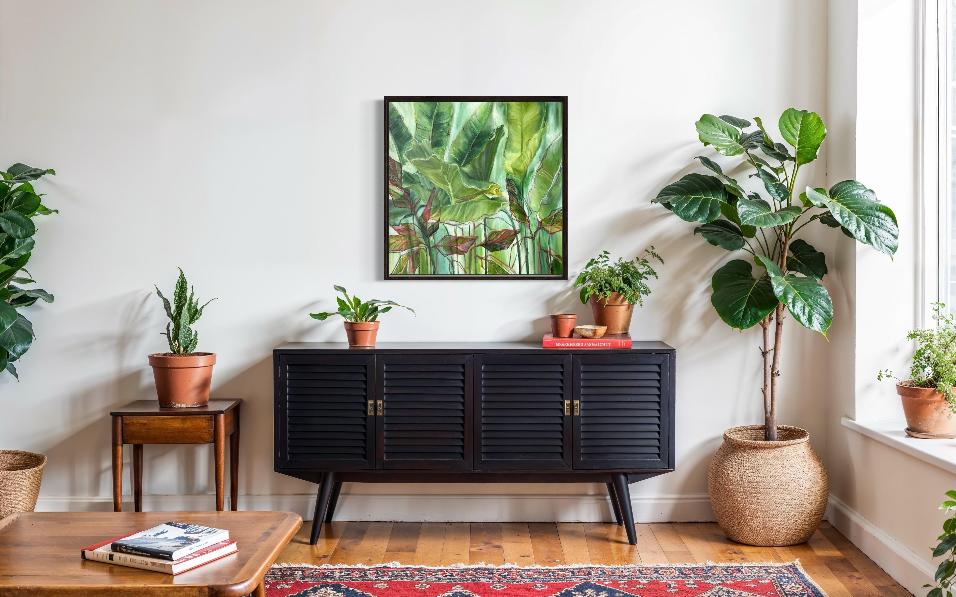 Sonnentag, 90x90 cm, Öl auf Leinwand im Angebot 4