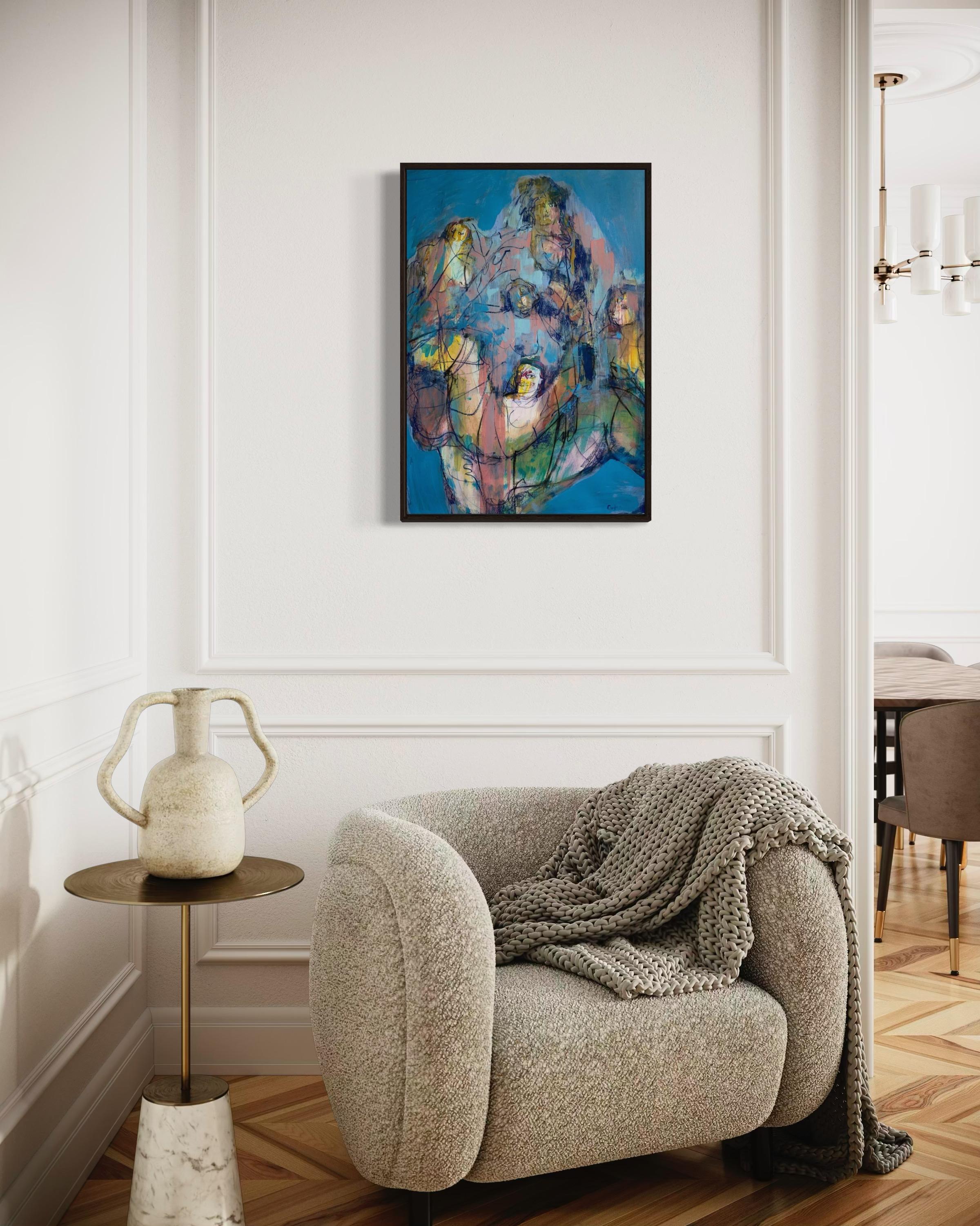 Catch a deer, 78x54cm, Acryl, Papier im Angebot 2