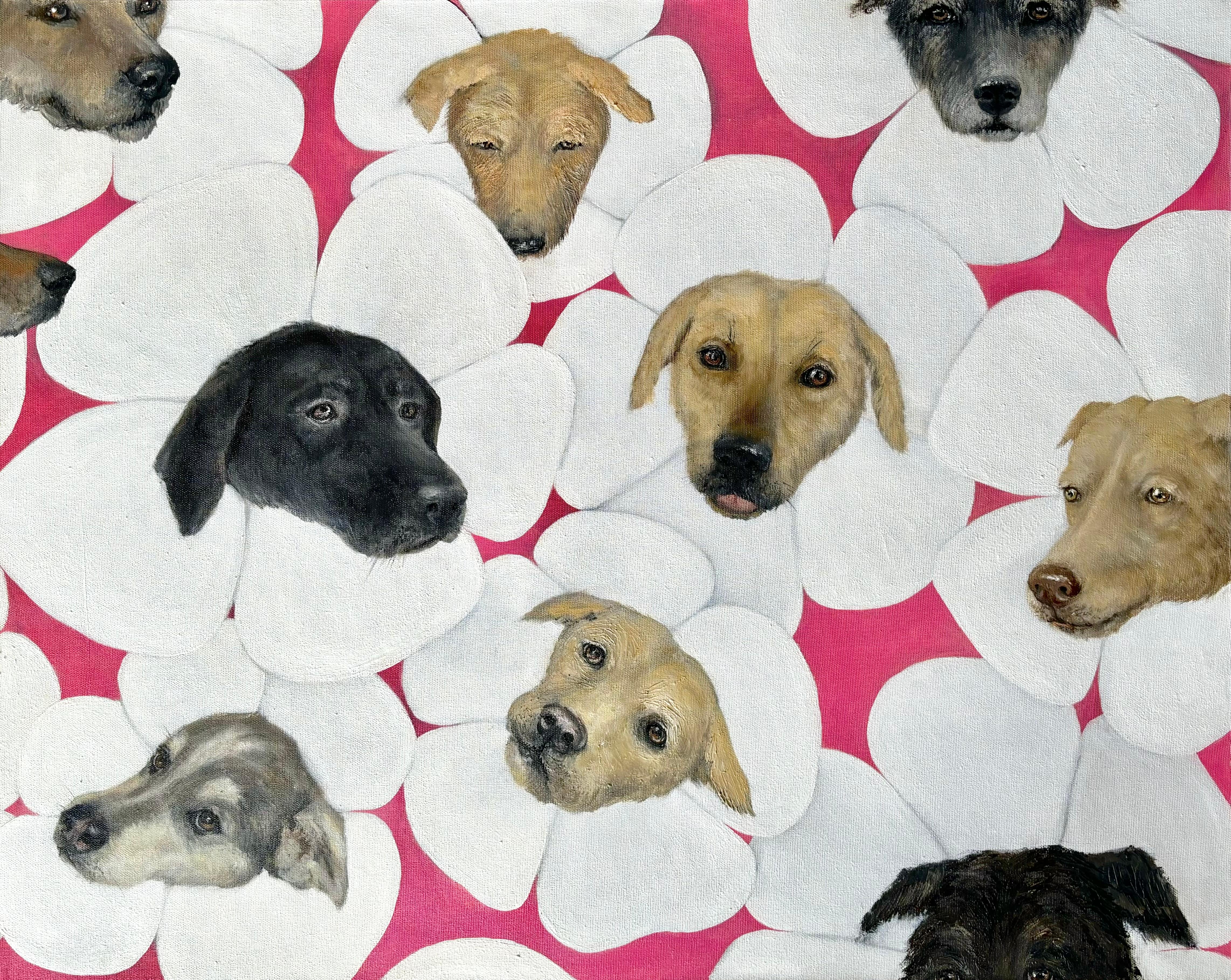 Fiori di cane, 80x110cm, olio su tela - Painting di Alina Salieva