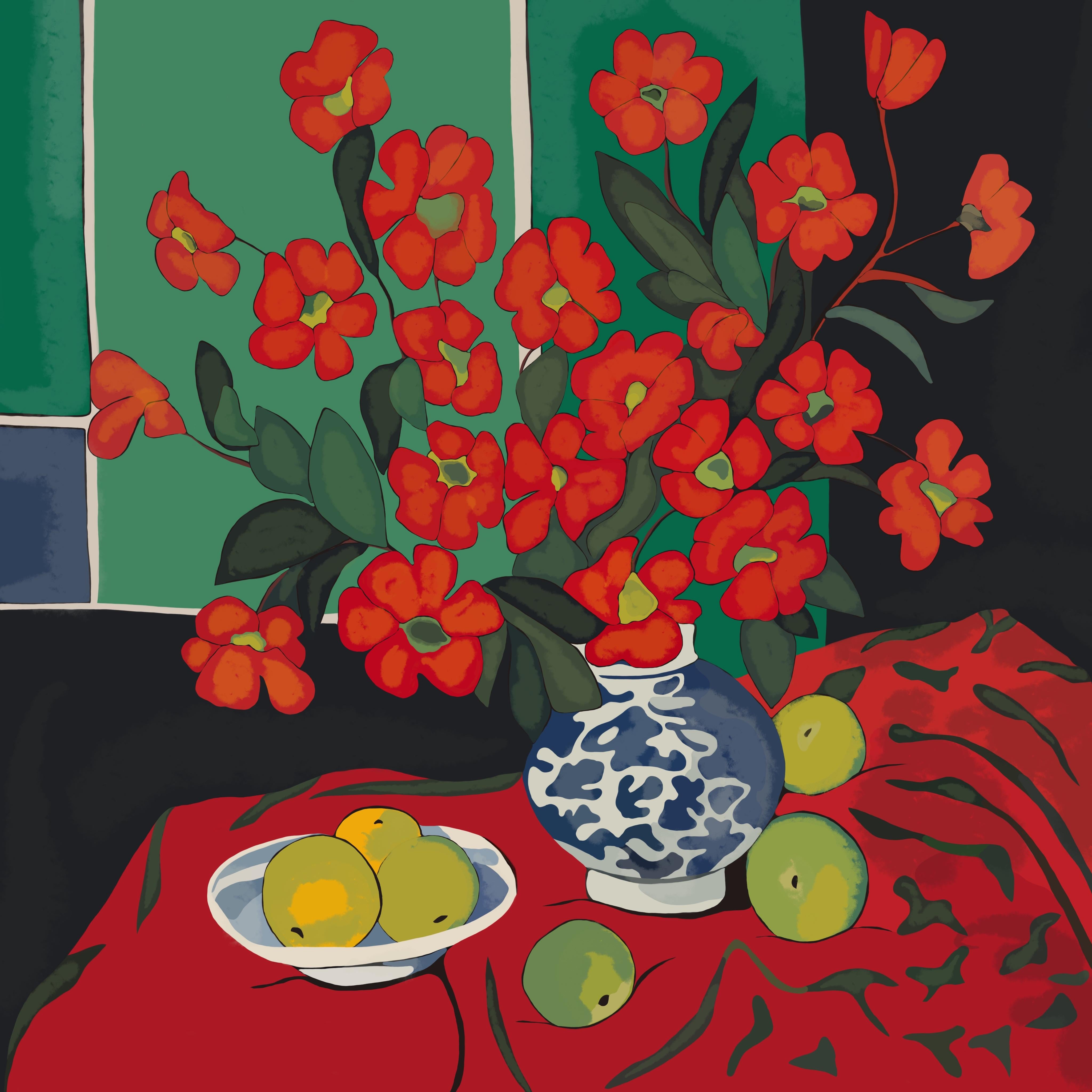 Nature morte, 70x70cm, impression sur toile, édition 20 pcs. - Art de Nina Tsoriti