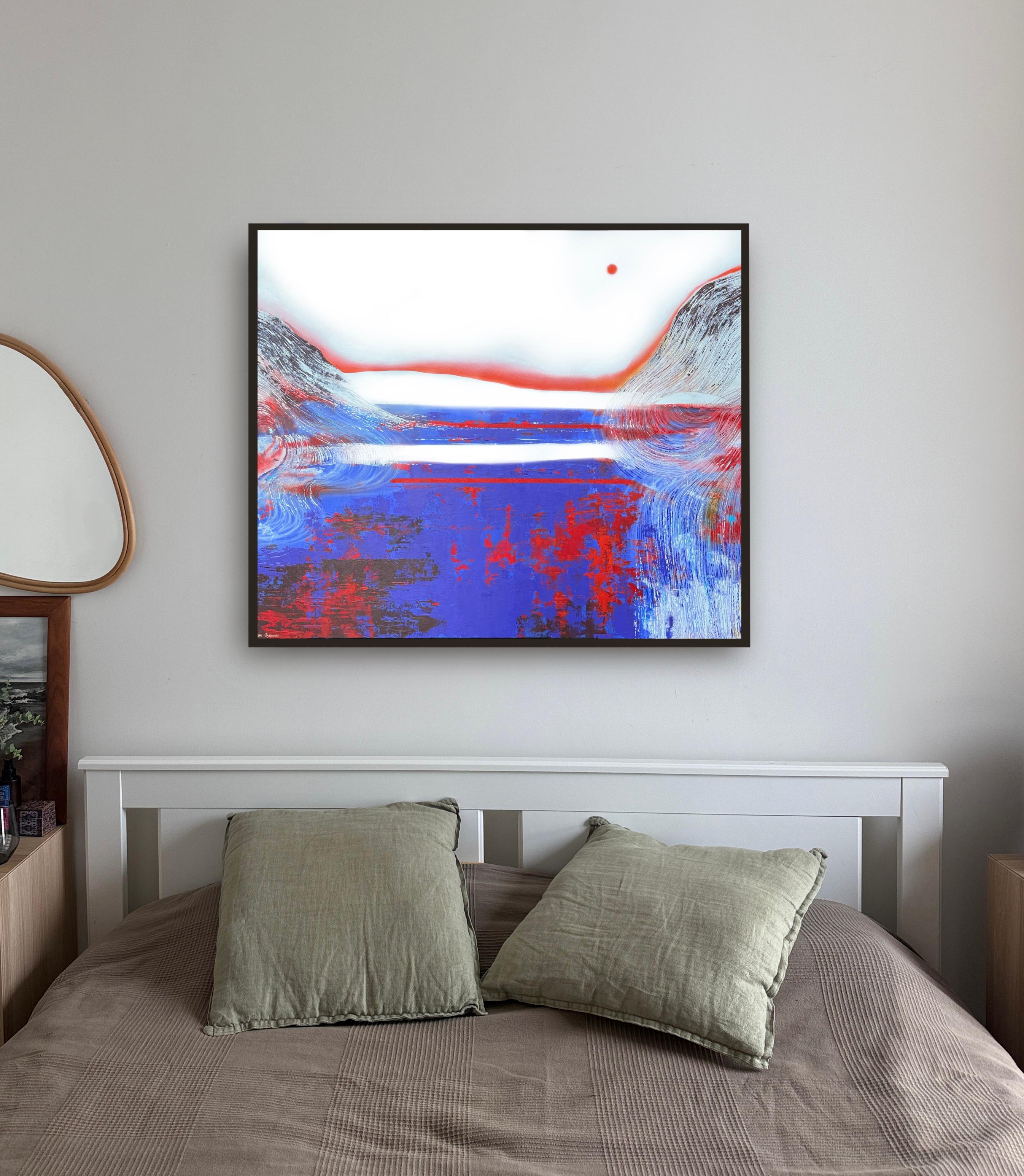 Fog, 100x120 cm, acrylic  on canvas - Contemporary Painting by Elizeveta Pugacheva