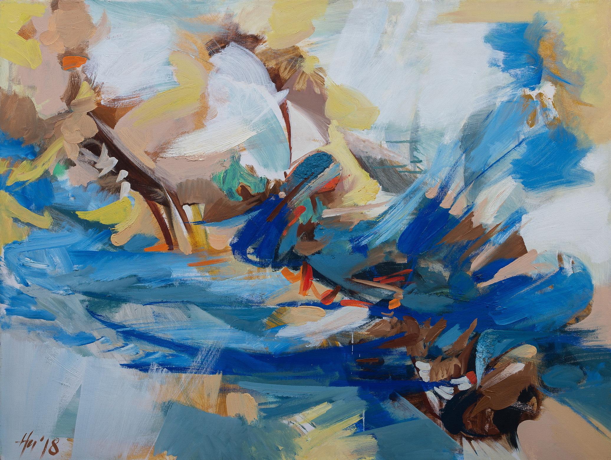 Un signe avant-coureur du printemps  75x100 cm, huile sur toile
