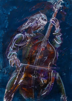 Musique de nuit , 65c49cm, acrylique sur papier