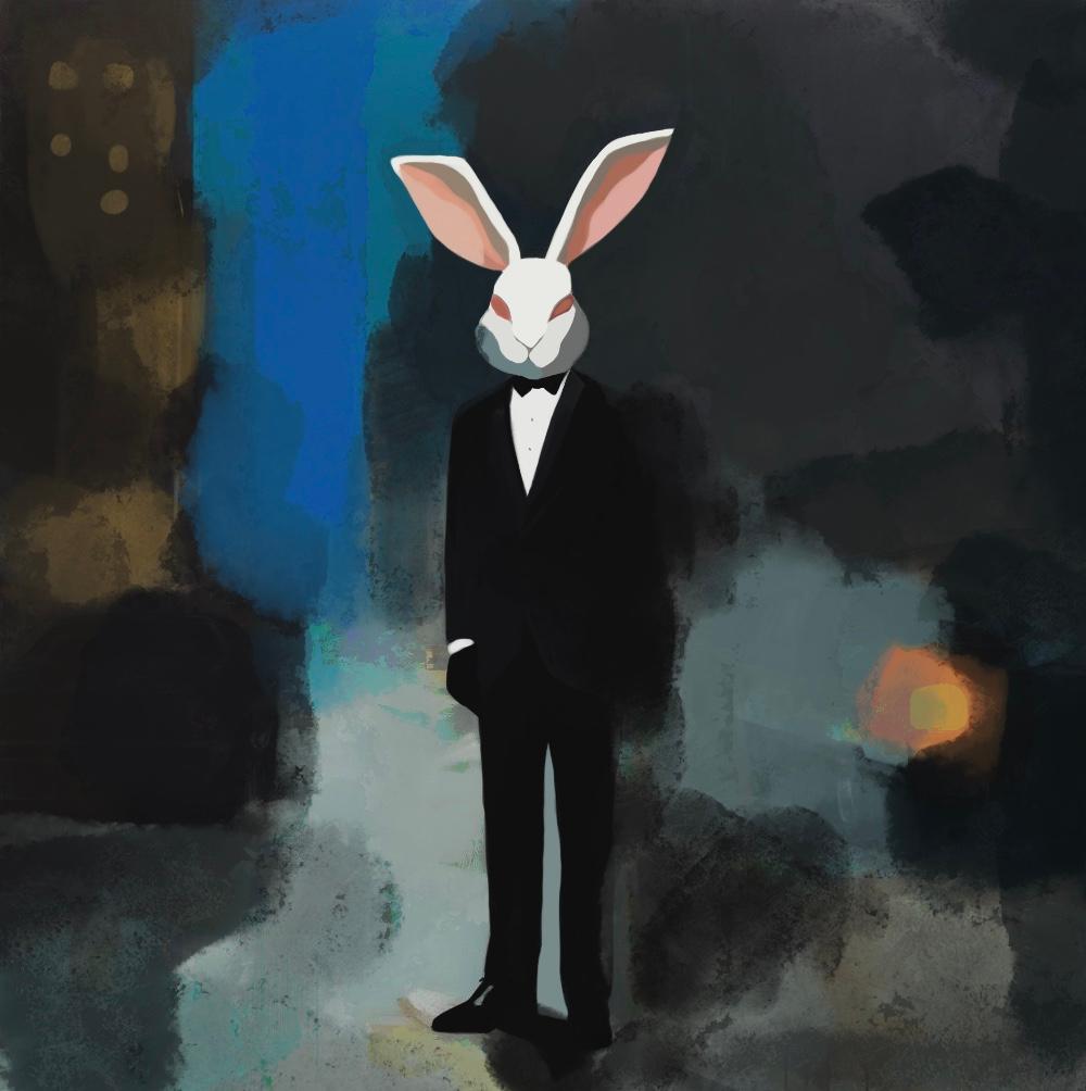 Welche Maske trägst du? 80x80cm, Druck auf Leinwand, Auflage: 20 Pieces – Print von Peter Simakov