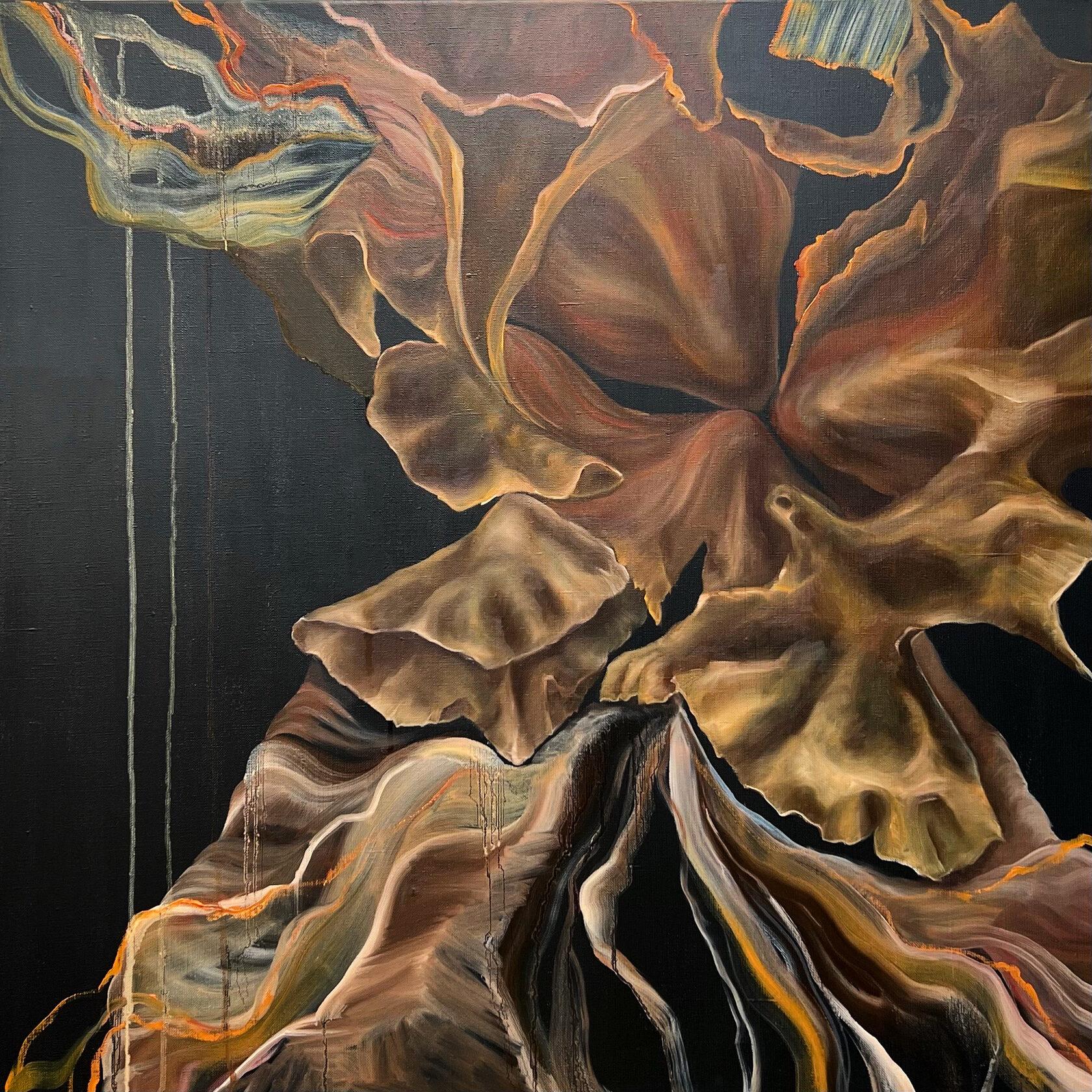 Lush wither, 70x70cm, oil on canvas - Art by Inna Sumina