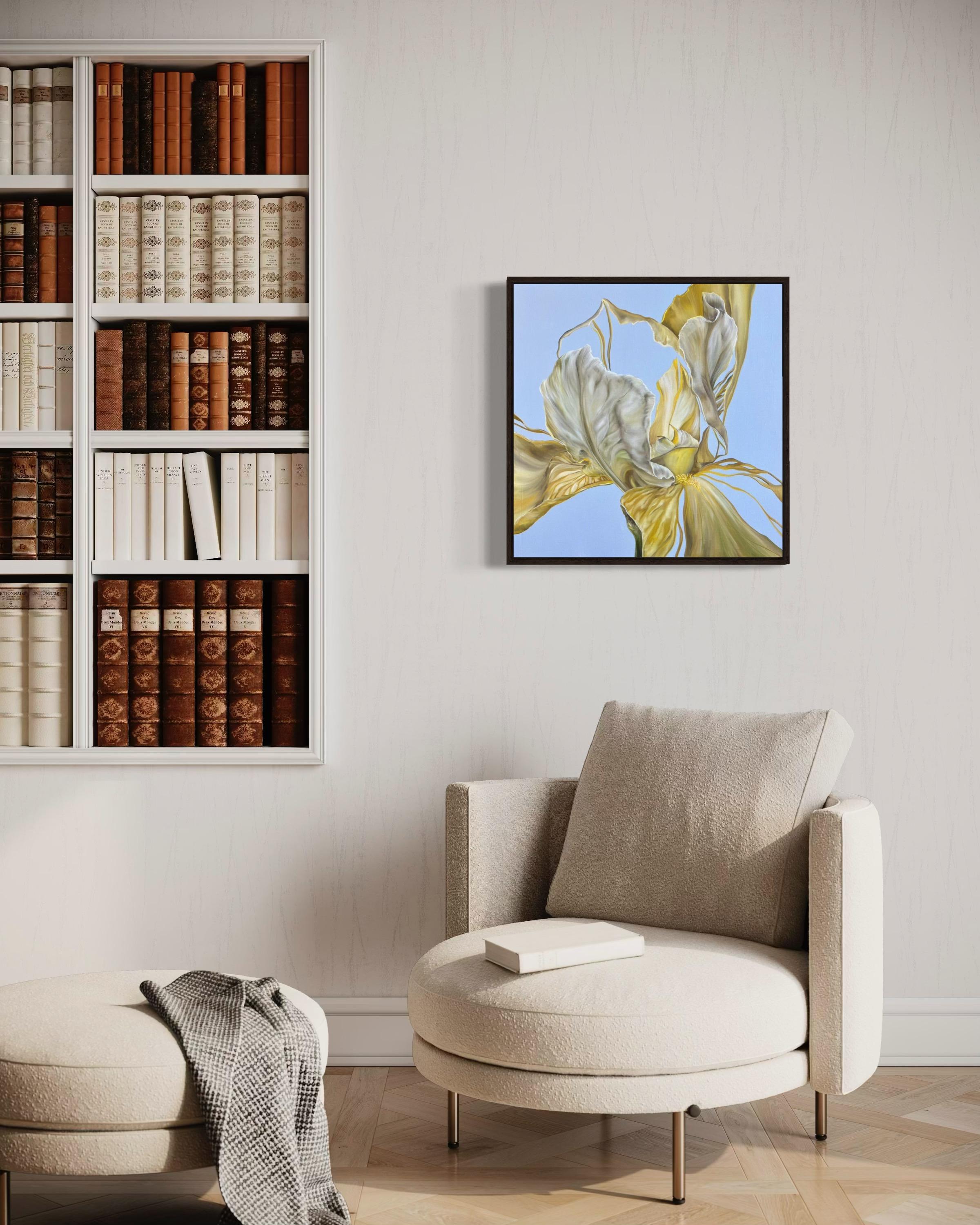 On the wings of golden winds, 60x60 cm, oil on canvas For Sale 3